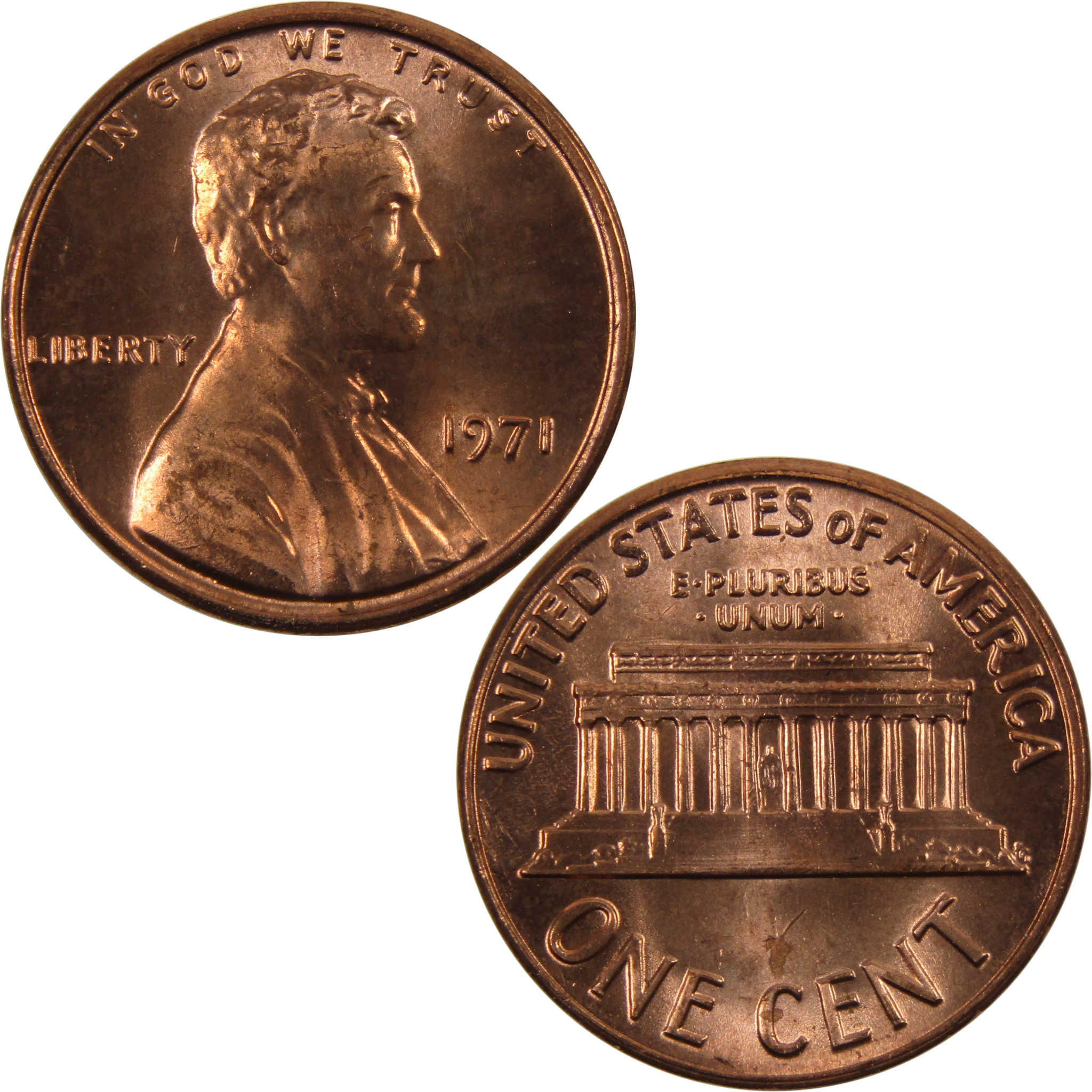 1971 Lincoln Memorial Cent BU Uncirculated Penny 1c Coin
