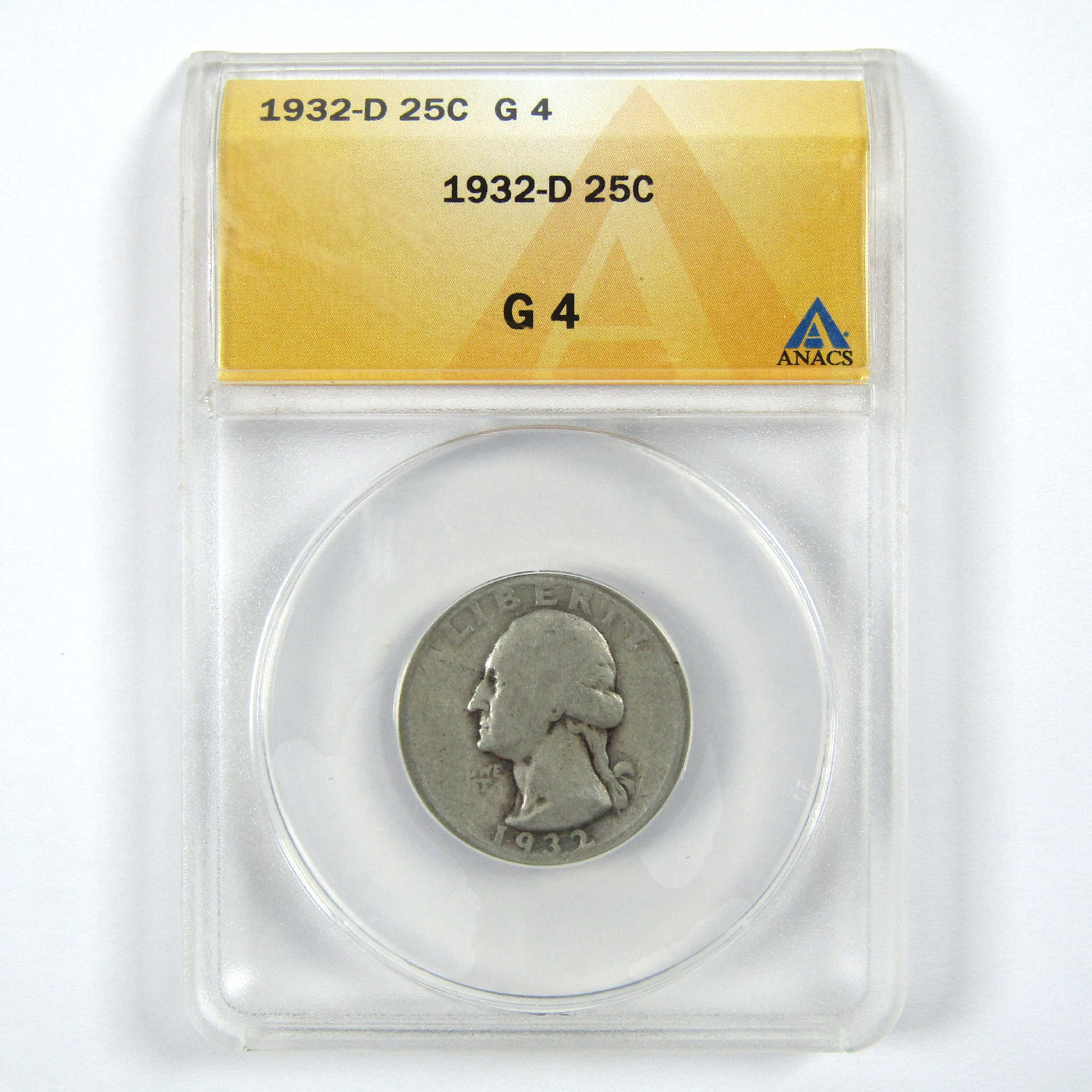 1932 D Washington Quarter G 4 ANACS Silver 25c Coin SKU:I11939
