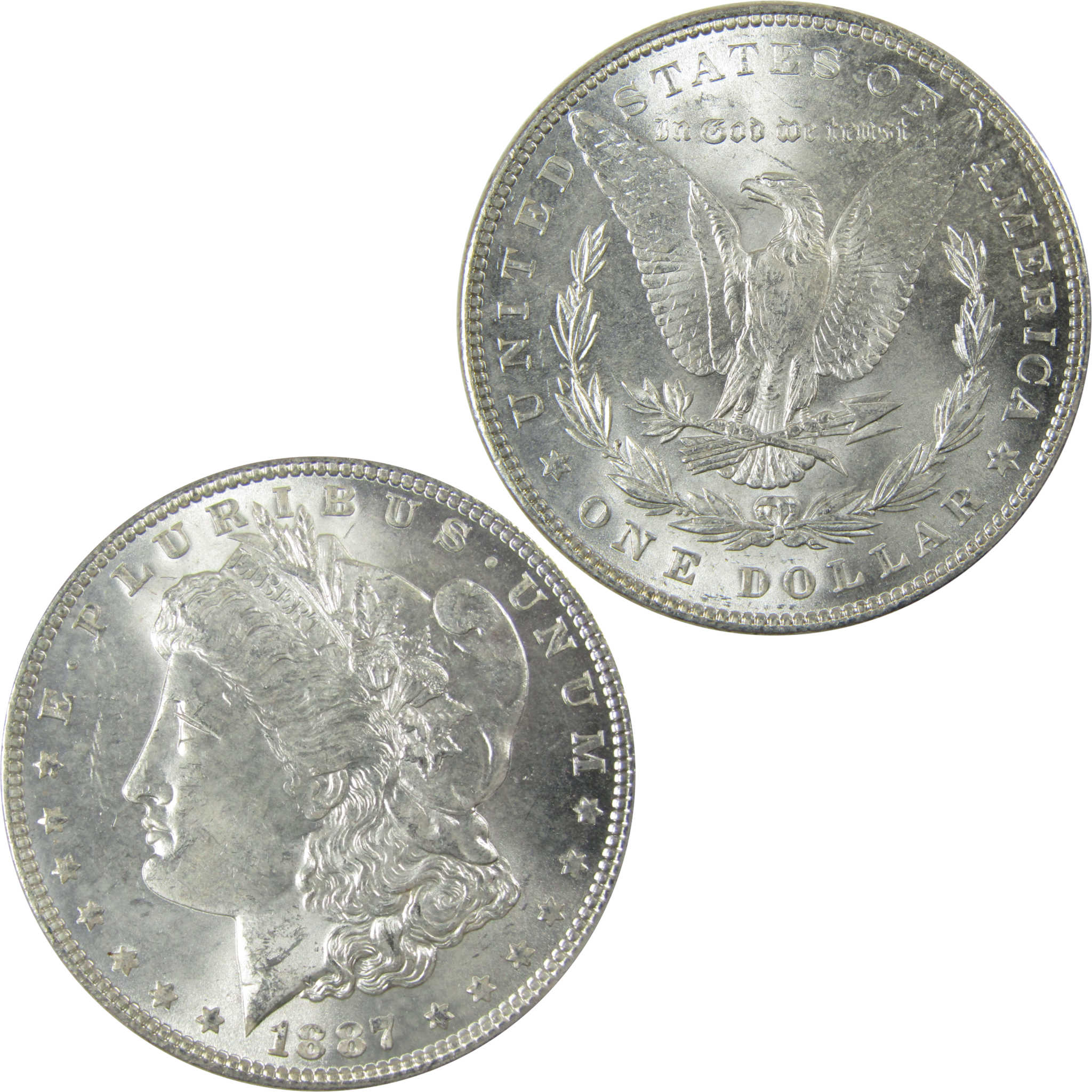 1887 Morgan Silver Dollar Uncirculated Mint State $1 Coin SKU:CP677