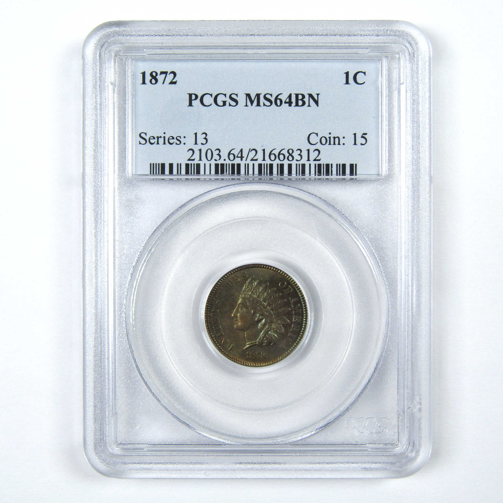 1872 Indian Head Cent MS 64 BN PCGS Penny 1c Uncirculated SKU:I15073