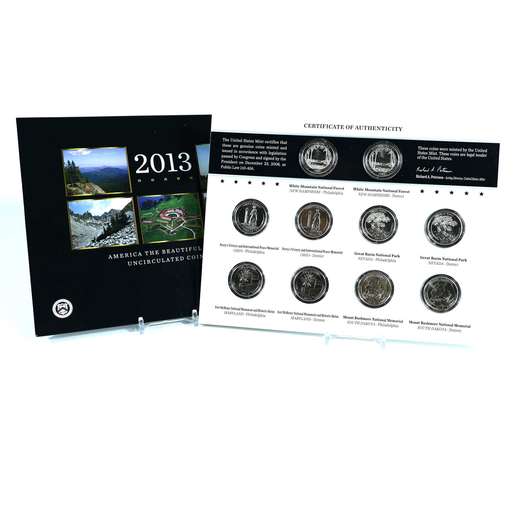 2013 America the Beautiful Quarters Uncirclated Coin Set SKU:CPC4321