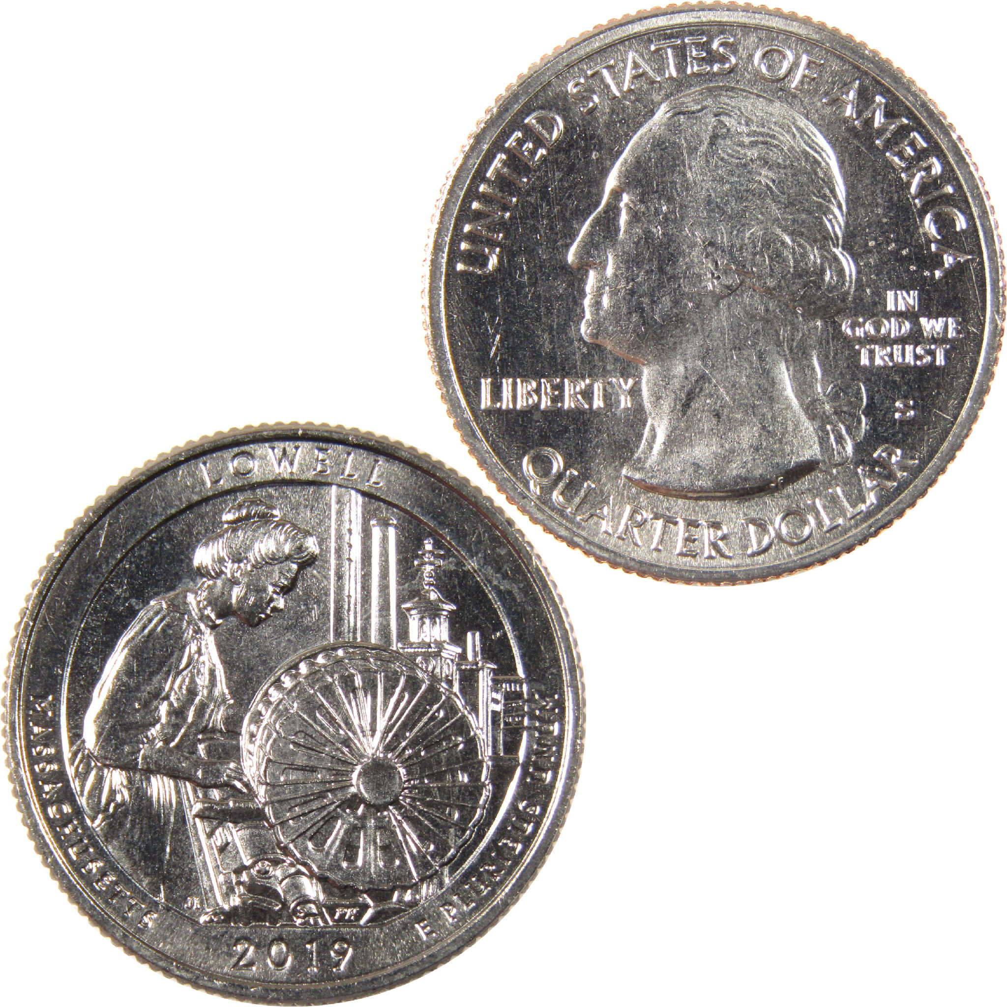 2019 S Lowell National Historical Park Quarter Uncirculated Clad 25c