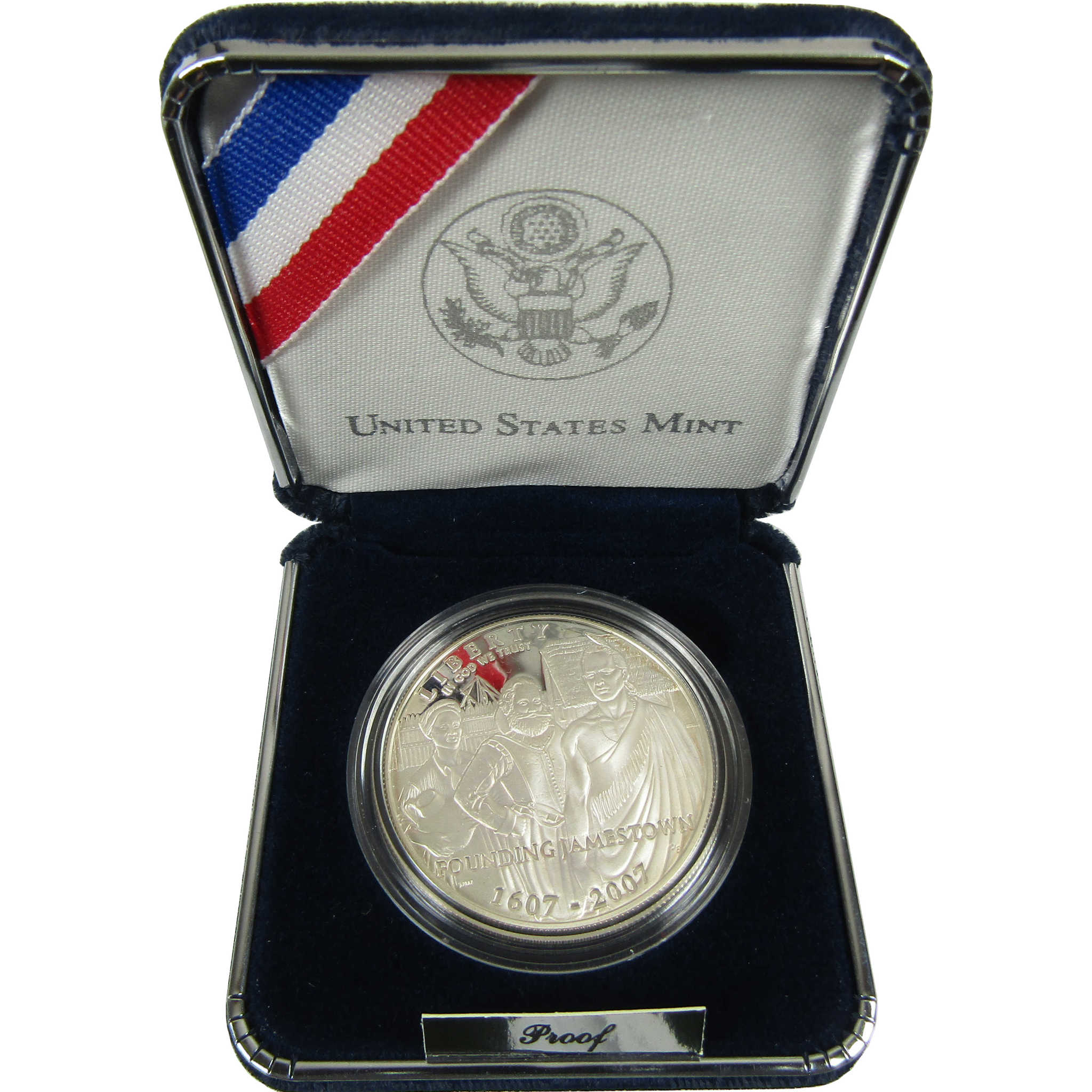 2007 P Jamestown Commemorative Silver Dollar Proof OGP COA SKU:CP308