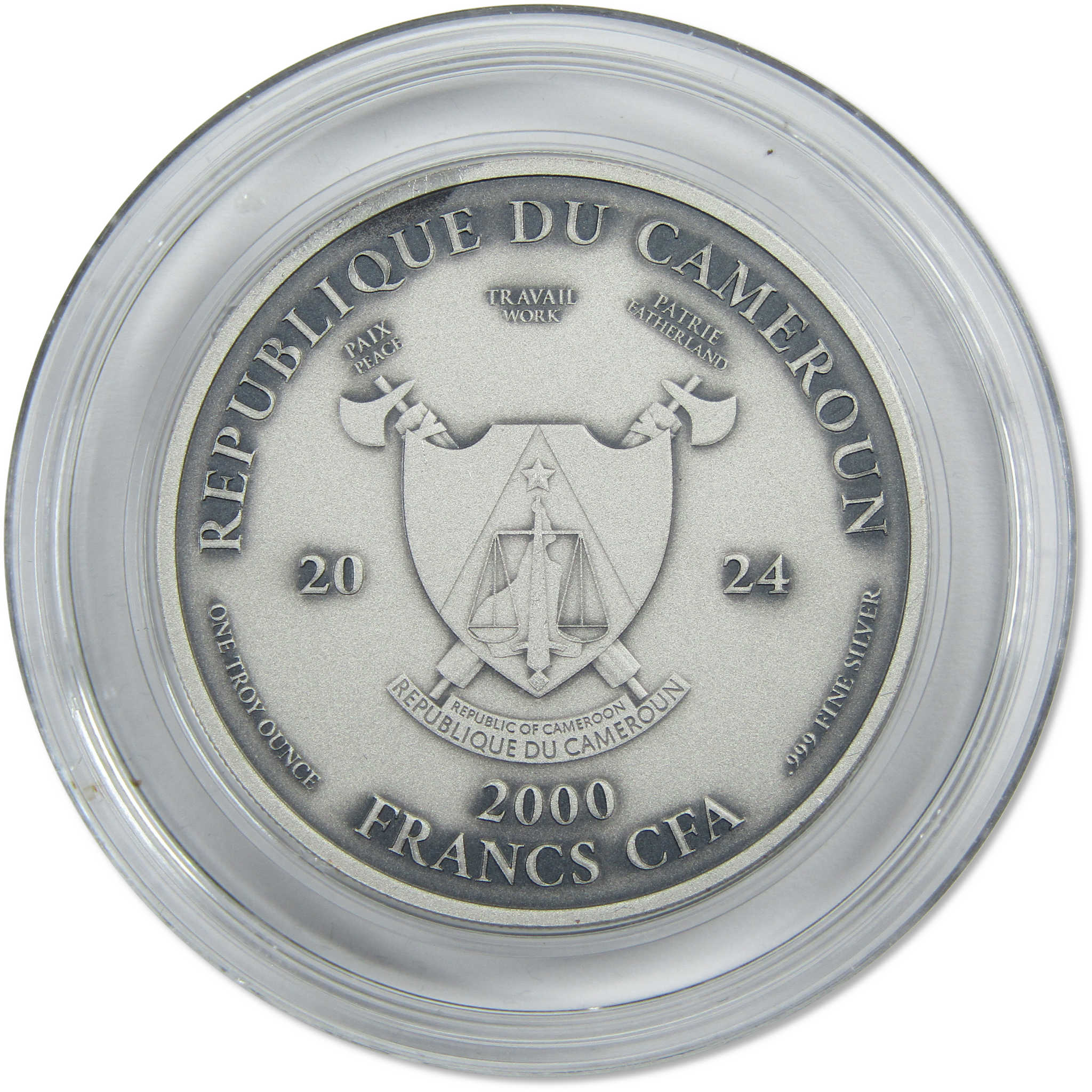 Peacemaker 2000 Franc BU 1 oz .999 Silver 2024 Cameroon COA SKU:OPC131