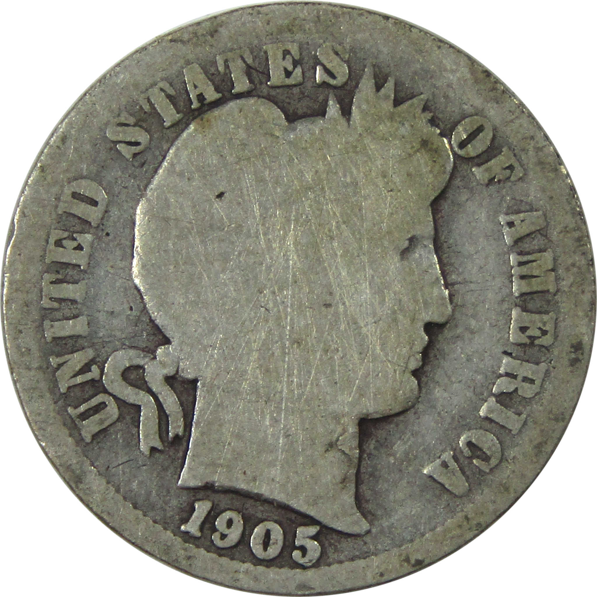 1905 O Micro O Barber Dime AG About Good Silver 10c Coin SKU:I13992