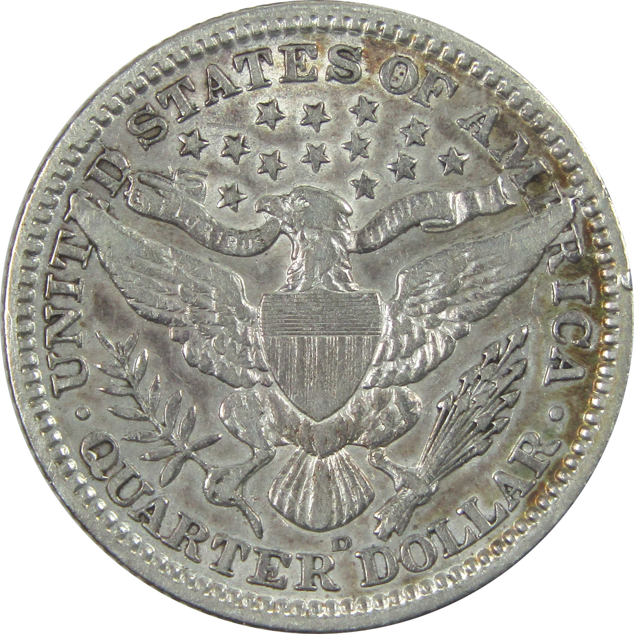 1909 D Barber Quarter XF EF Extremely Fine Details Silver SKU:I15350