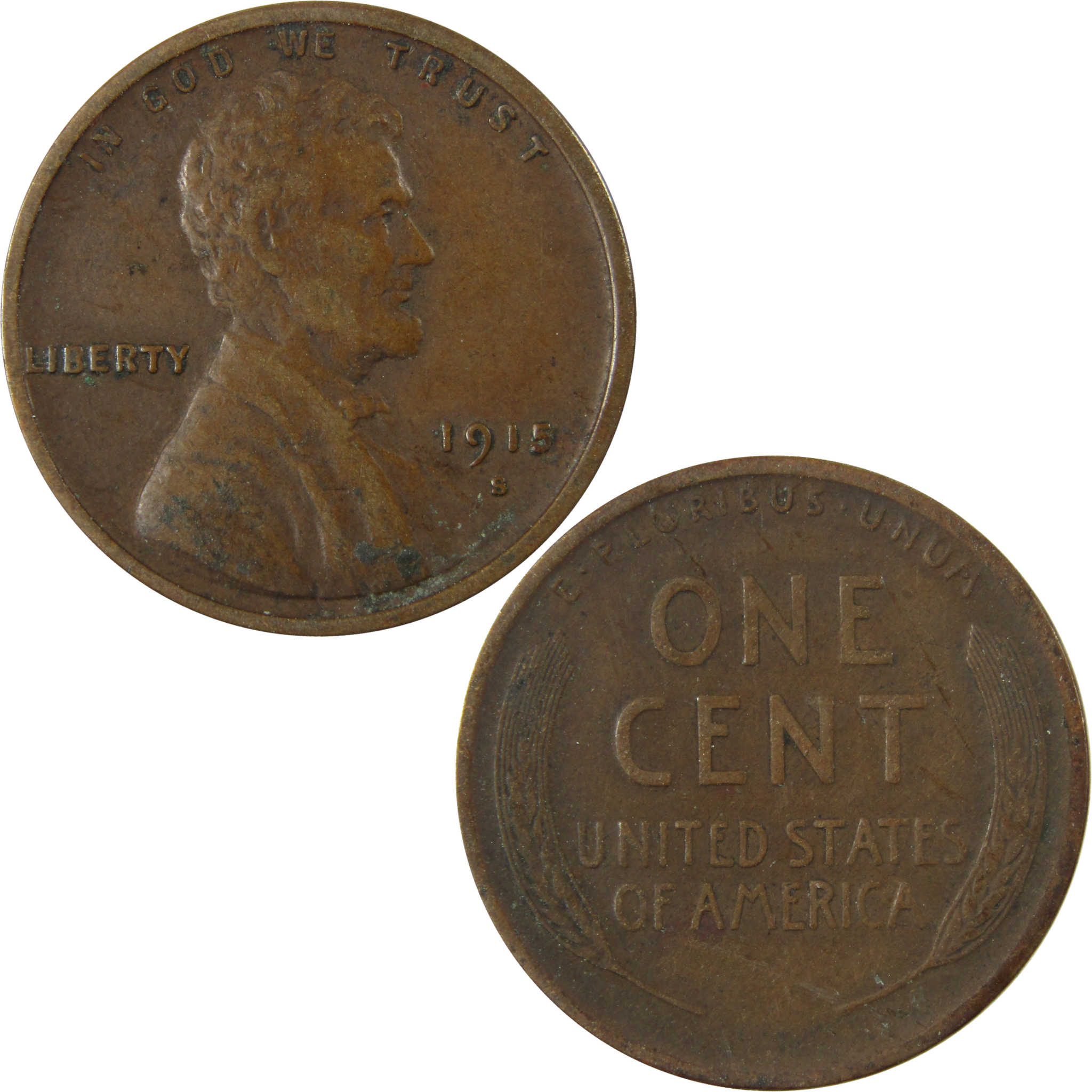 1915 S Lincoln Wheat Cent VF Very Fine Penny 1c Coin SKU:I28141