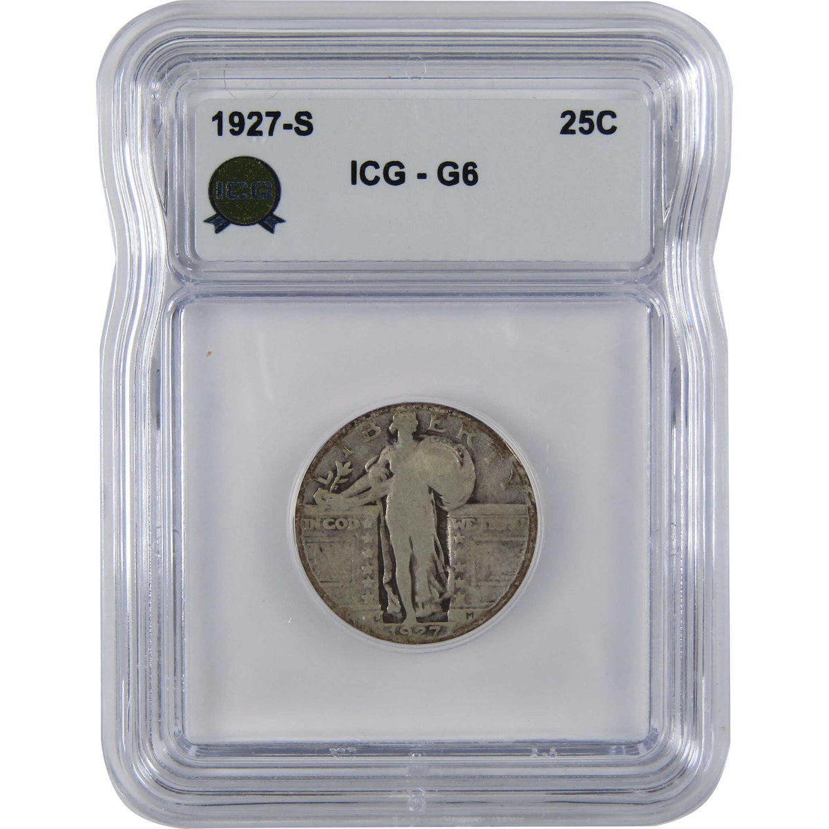 1927 S Standing Liberty Silver Quarter G 6 ICG 25c Coin SKU:I29069