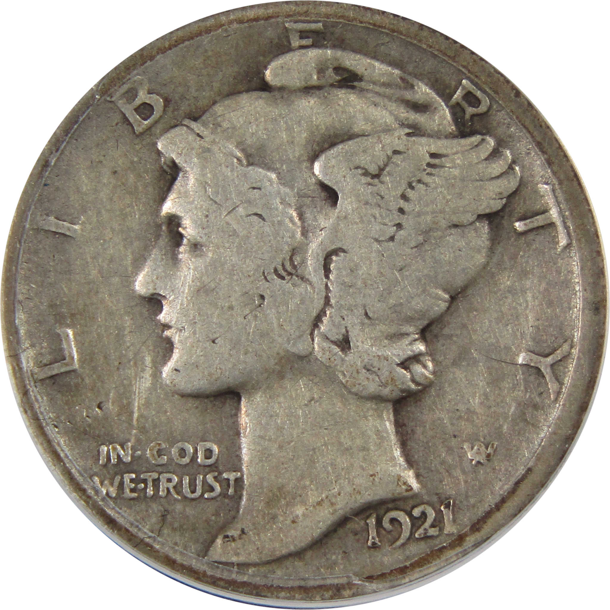 1921 D Mercury Dime VG 8 ANACS 90% Silver 10c Coin SKU:I7939