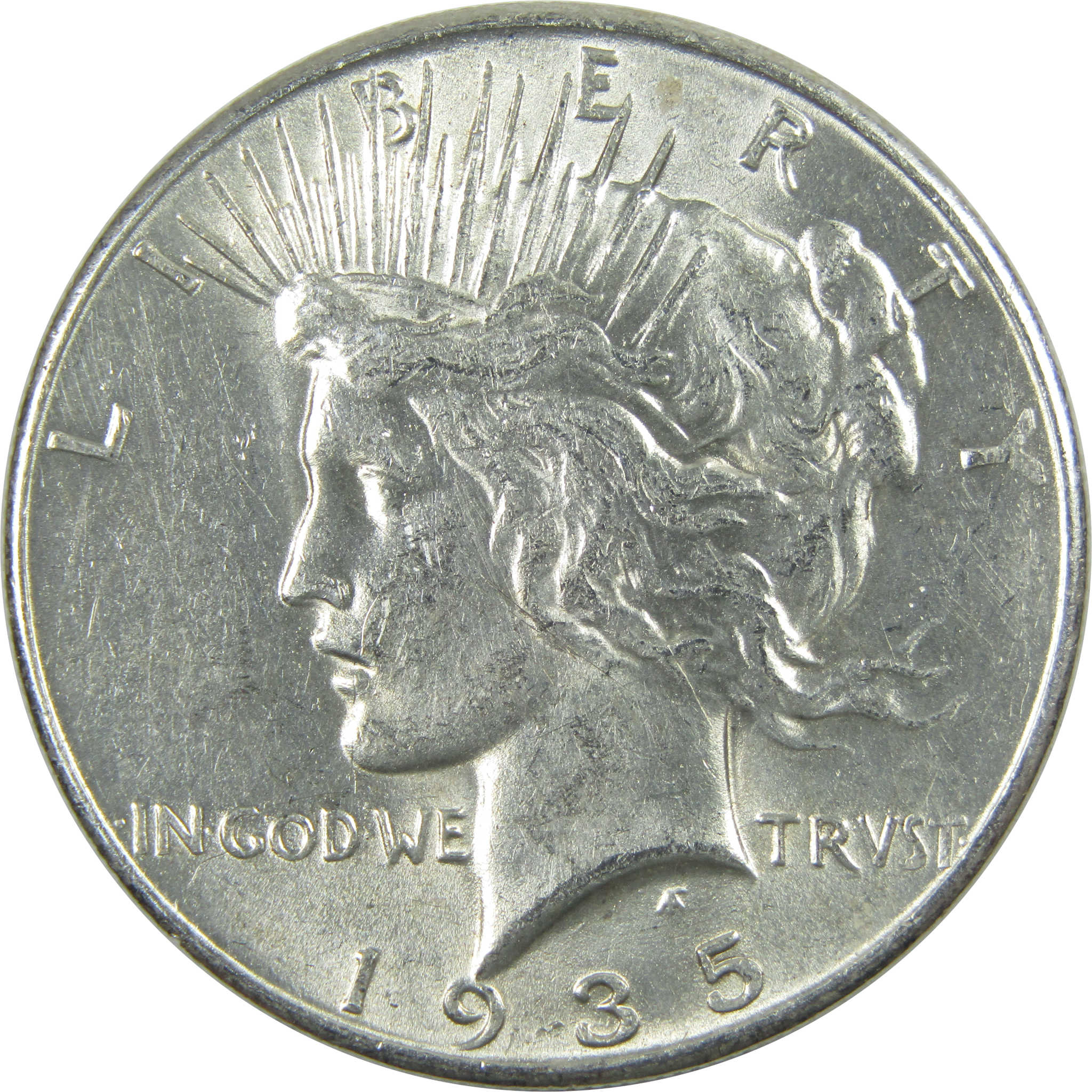 1935 Peace Dollar AU About Uncirculated Silver $1 Coin SKU:I15470