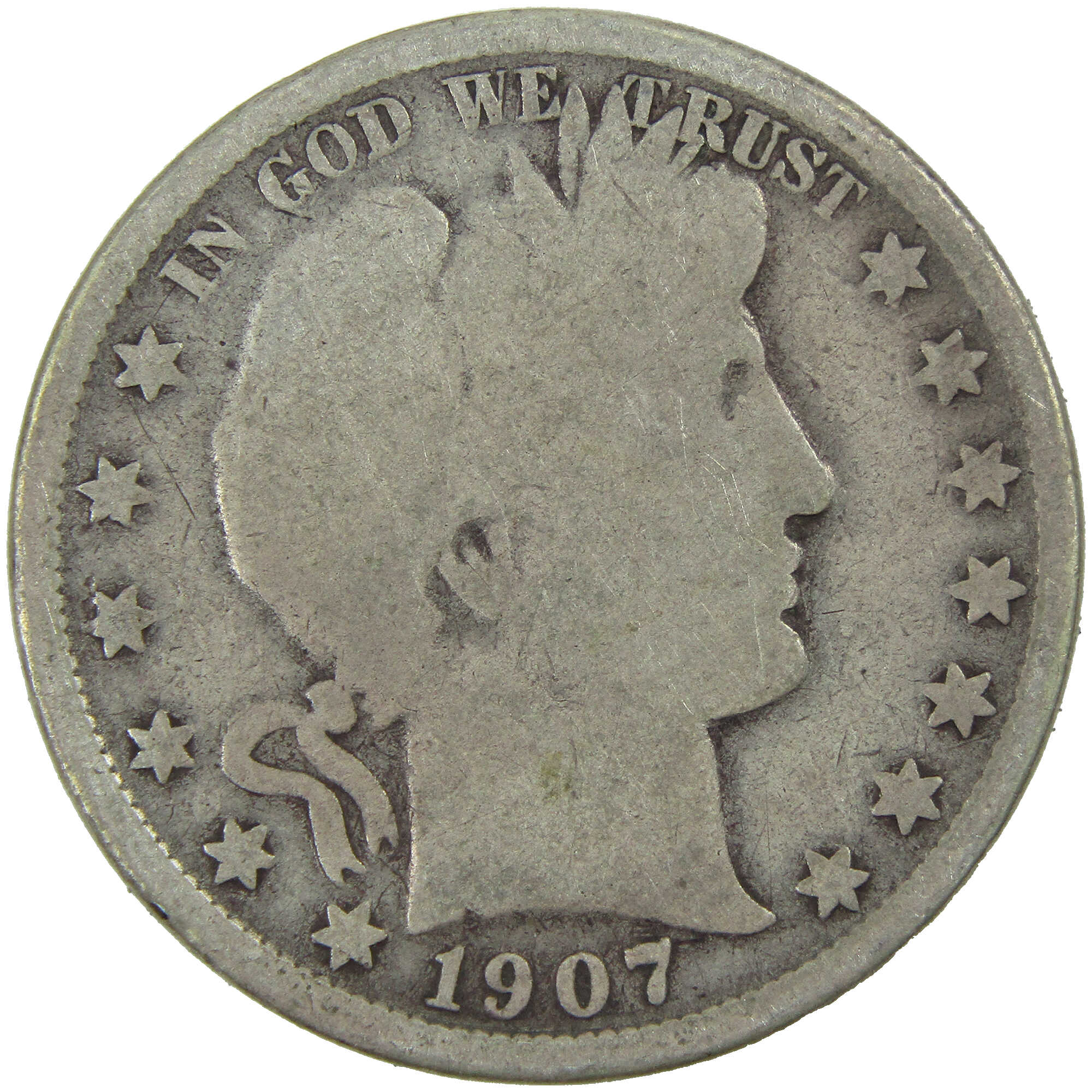 1907 O Barber Half Dollar G Good Silver 50c Coin SKU:I12749