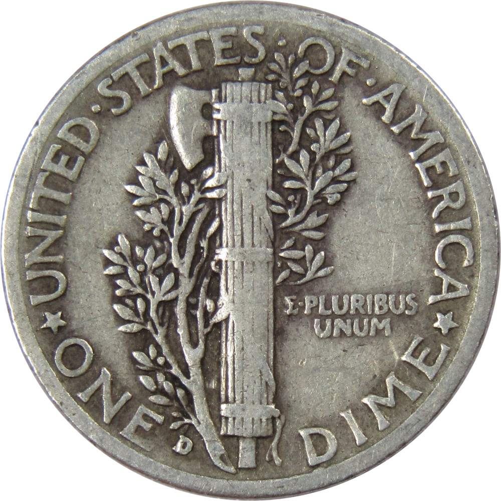 1937 D Mercury Dime F Fine Silver 10c Coin
