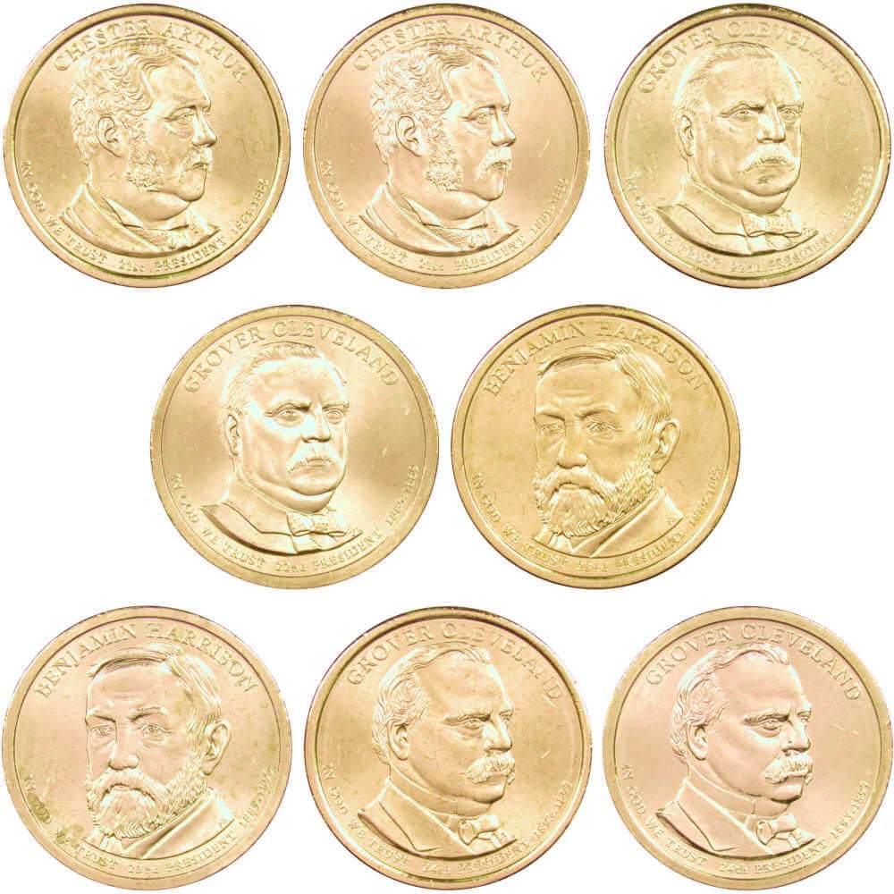 2012 P&D Presidential Dollar 8 Coin Set Uncirculated Mint State