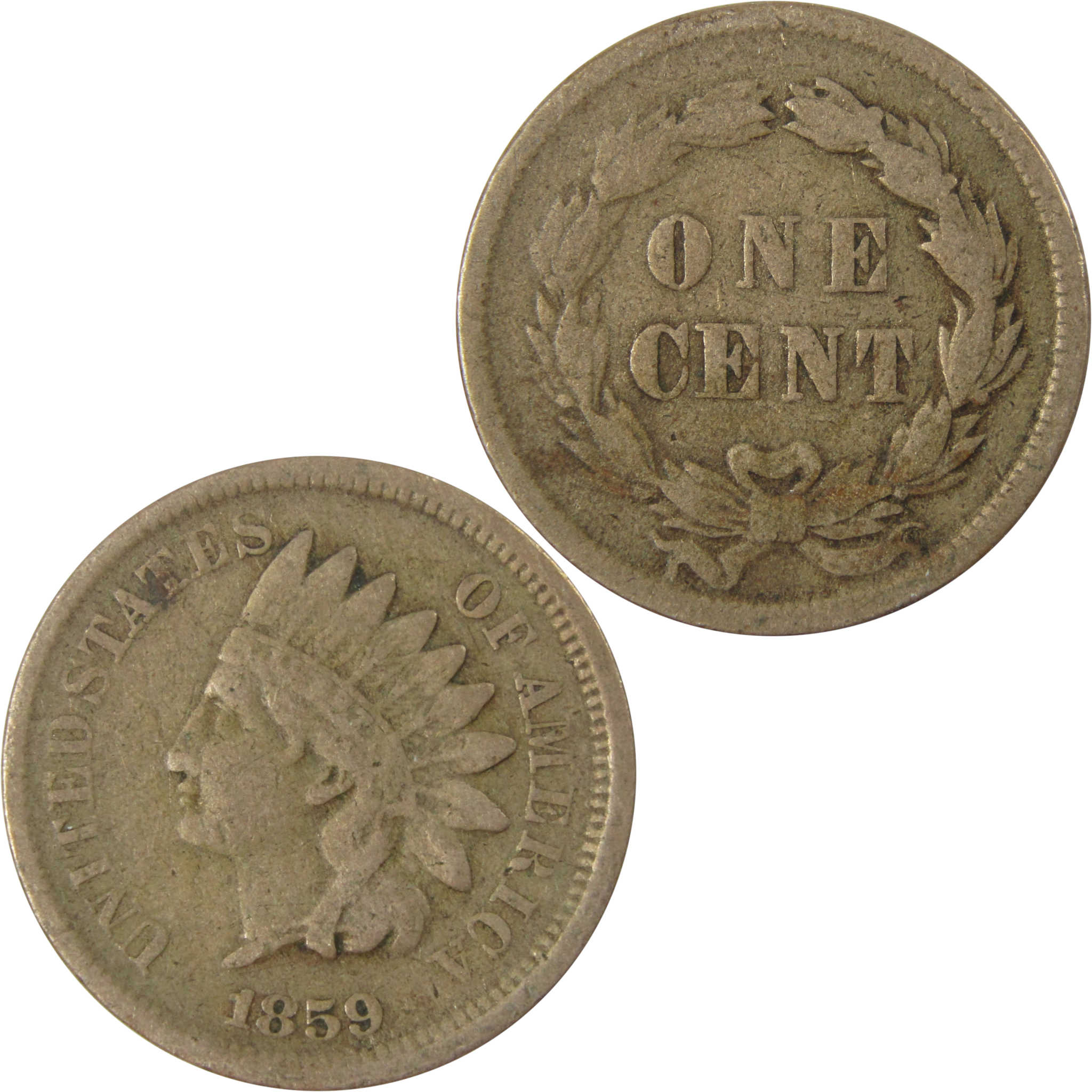 1859 Indian Head Cent VG Very Good Penny 1c Coin SKU:CP1258