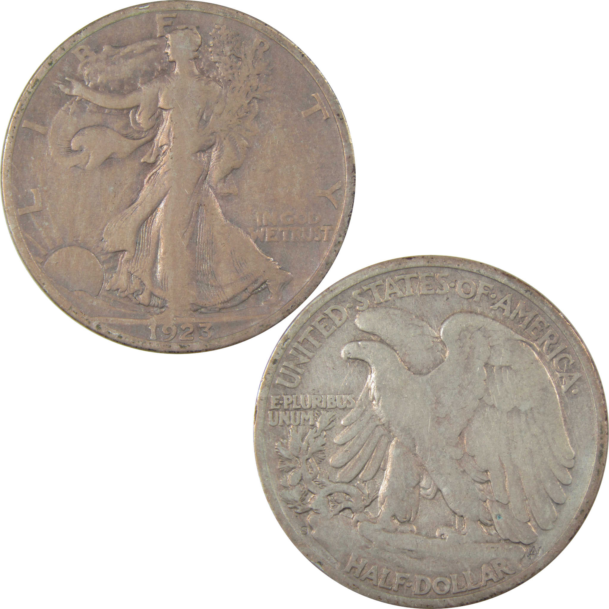 1923 S Liberty Walking Silver Half Dollar F Fine Details SKU:I24123