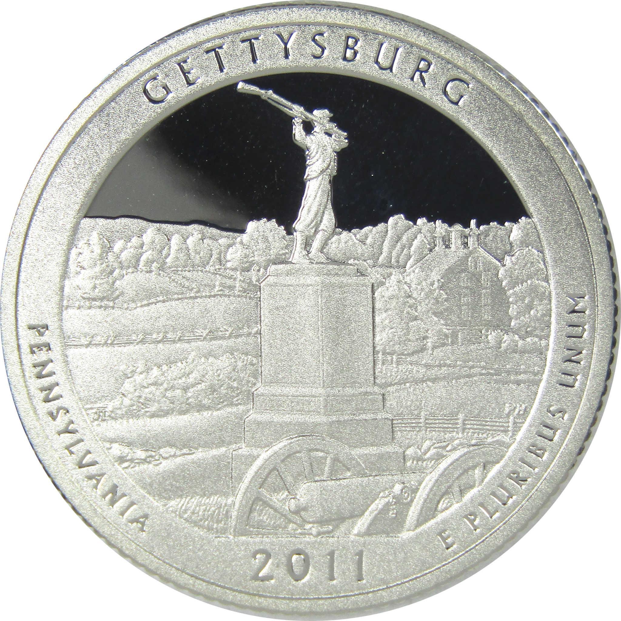 米国◆◆2011-P ワシントン (ATBX) クォーター硬貨100枚バッグ◆◆ 2011 S Gettysburg National Military Park Quarter Choice Proof Silver