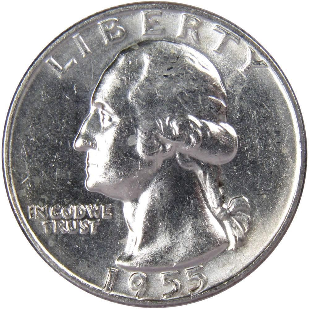 1955 D Washington Silver Quarter Uncirculated Mint State 25c Coin