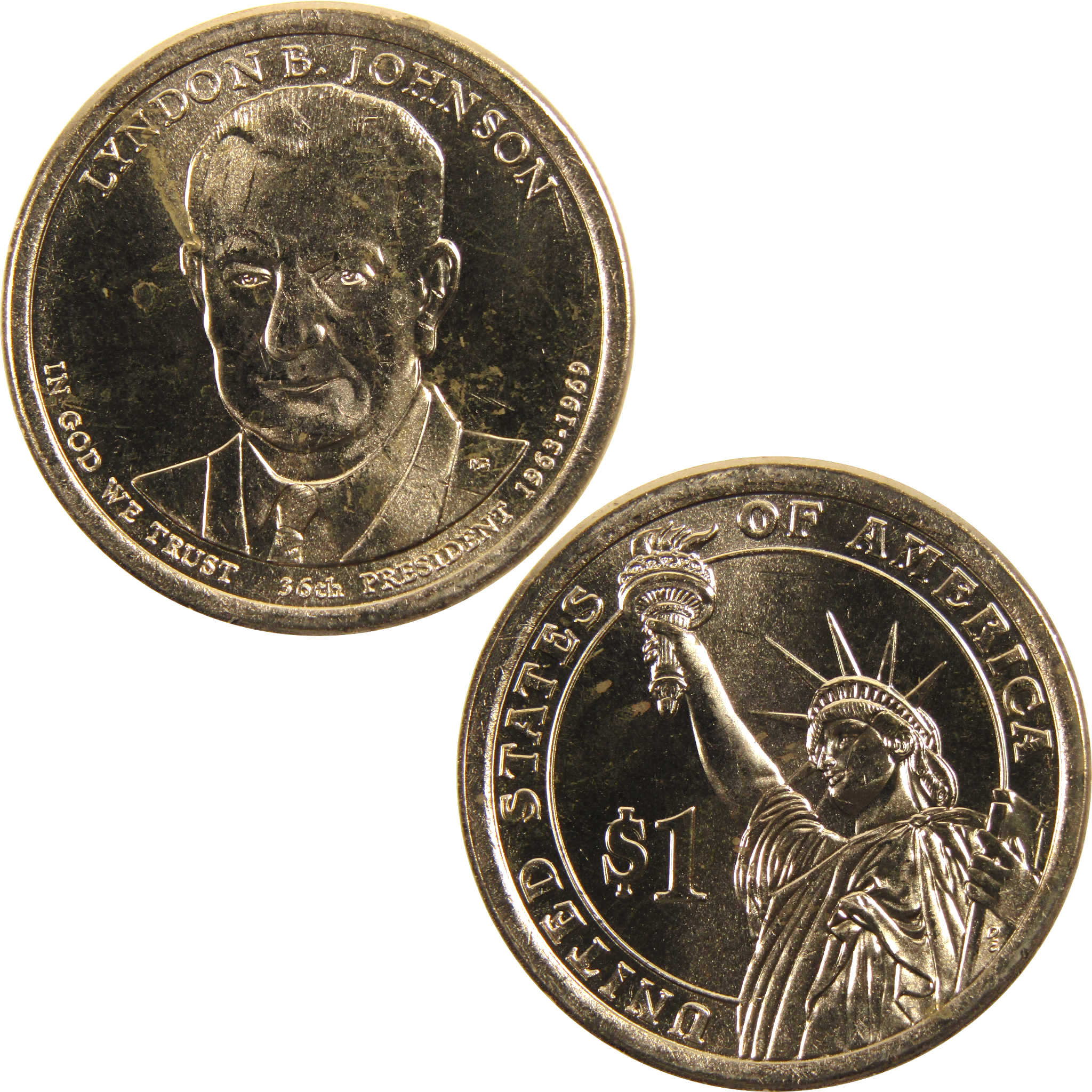 2015 D Lyndon B Johnson Presidential Dollar BU Uncirculated $1 Coin