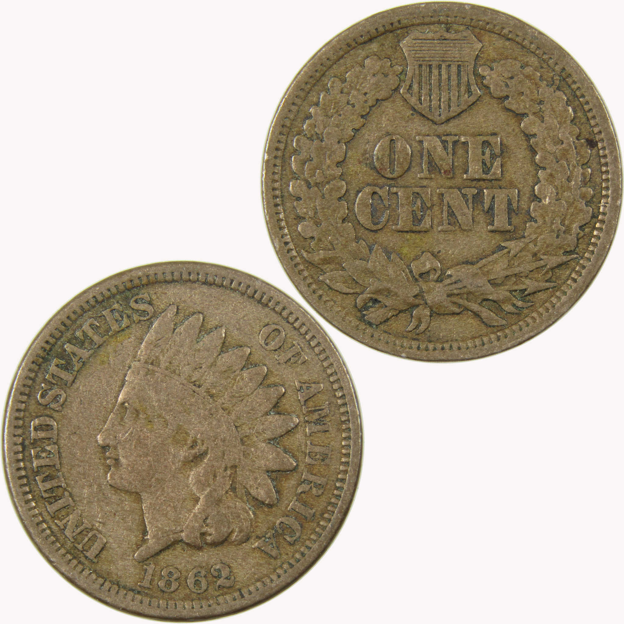 1862 Indian Head Cent VG Very Good Penny 1c Coin SKU:CP1097