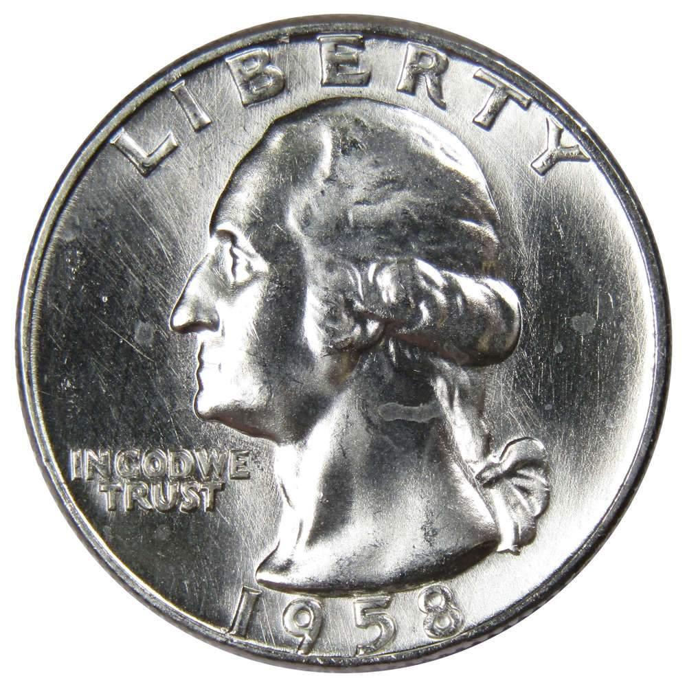 1958 D Washington Silver Quarter Uncirculated Mint State 25c Coin