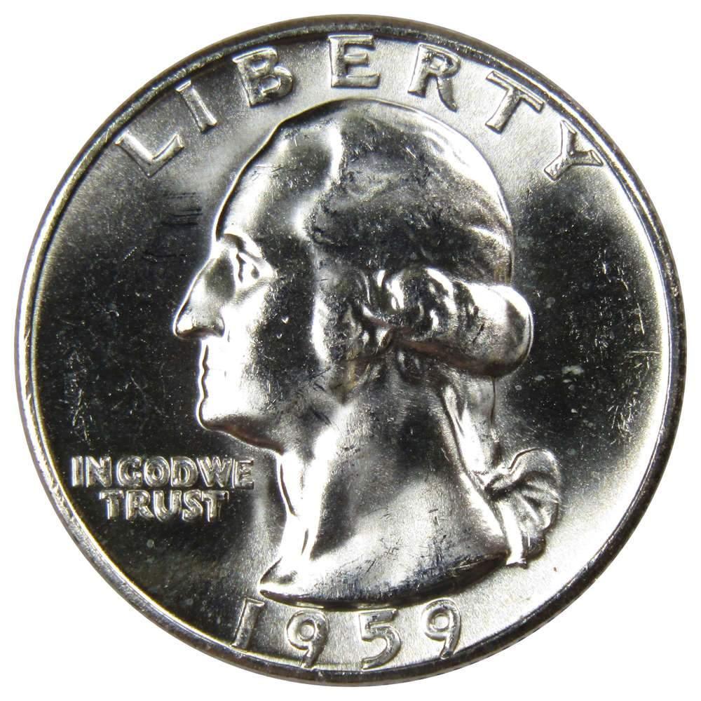 1959 Washington Silver Quarter Uncirculated Mint State 25c Coin