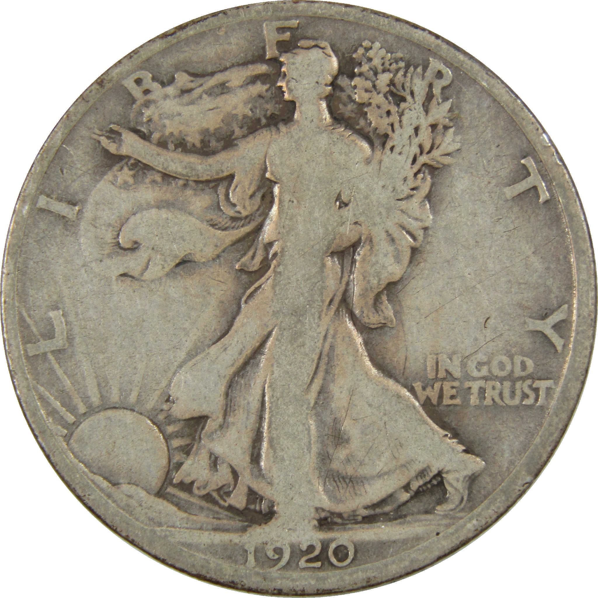 1920 D Liberty Walking Half Dollar VG Very Good Silver 50c SKU:I12342