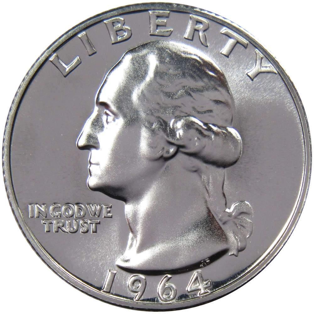 1964 Washington Silver Quarter Proof 25c Coin Collectible