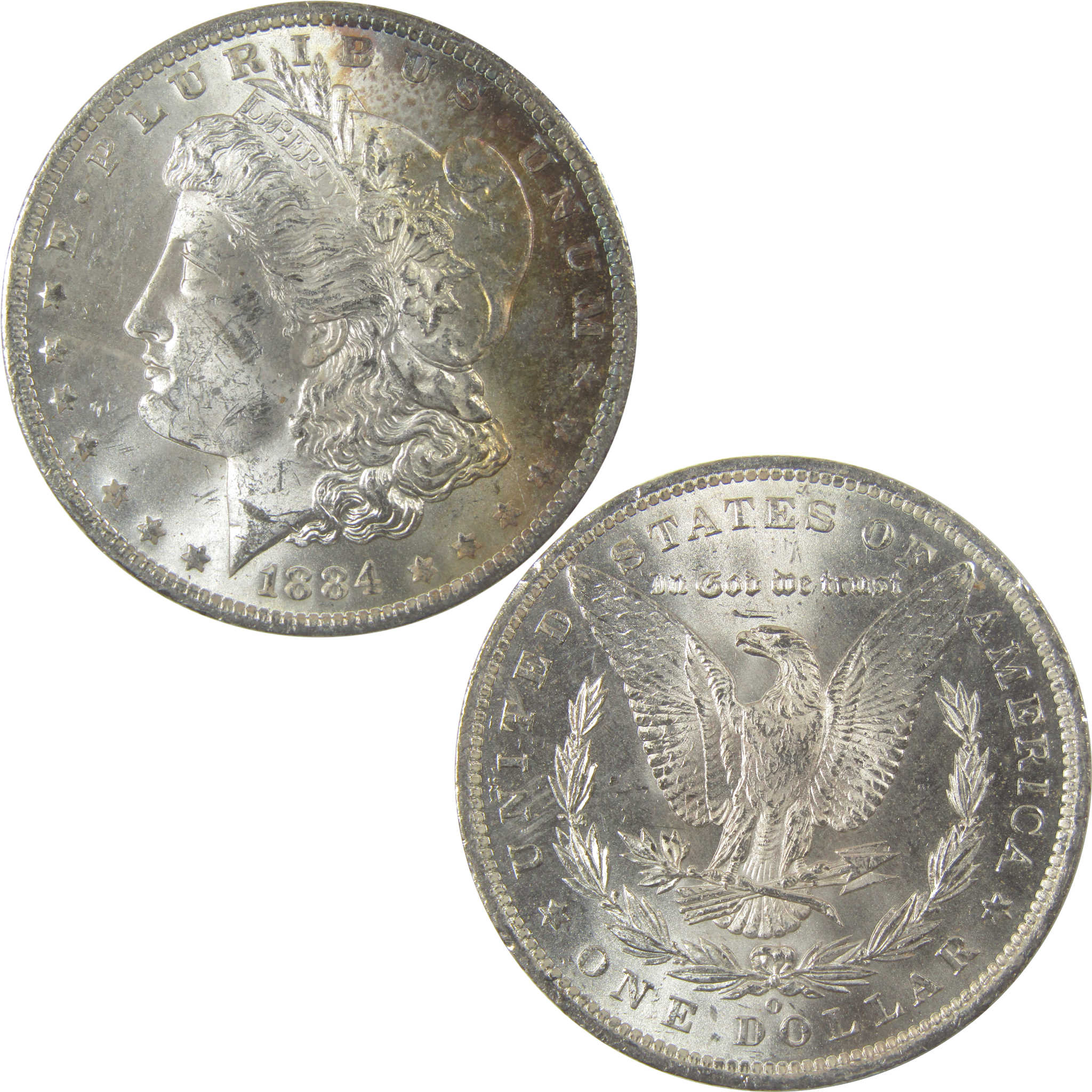 1884 O Morgan Silver Dollar Uncirculated Mint State Toned SKU:I23785