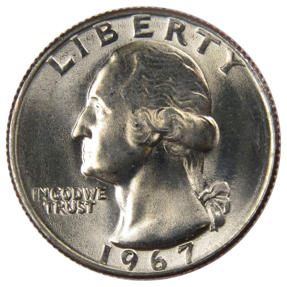 1967 Washington Quarter Clad Uncirculated Mint State 25c Coin