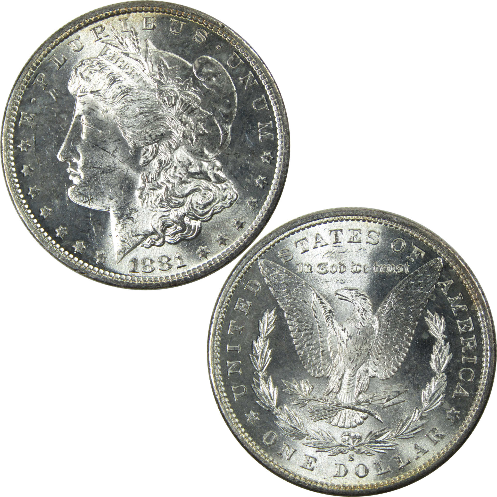 1881 S Morgan Dollar Uncirculated Silver $1 Coin SKU:I13738 - Morgan coin - Morgan silver dollar - Morgan silver dollar for sale - Profile Coins &amp; Collectibles