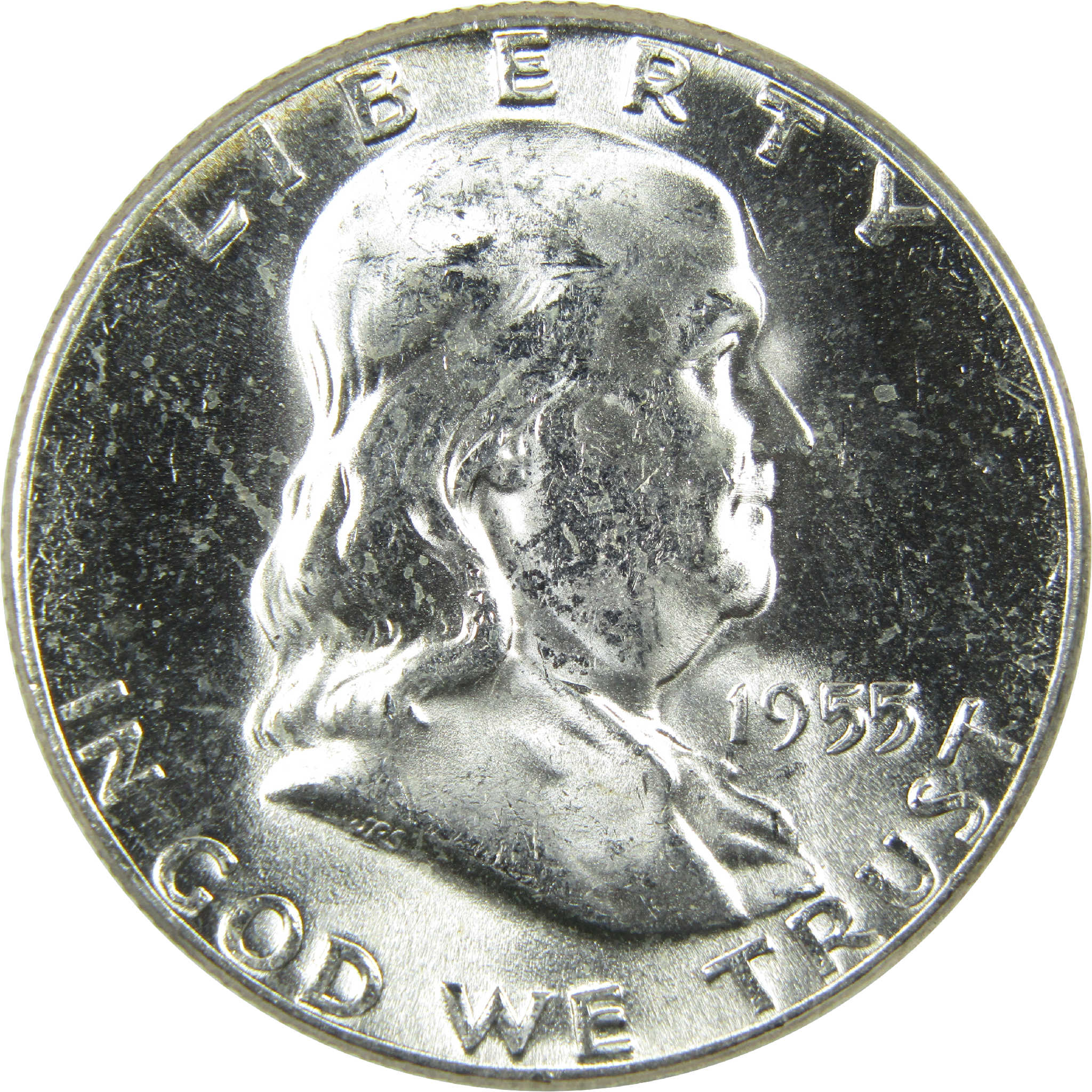 1955 Franklin Silver Half Dollar Uncirculated Mint State 50c Coin