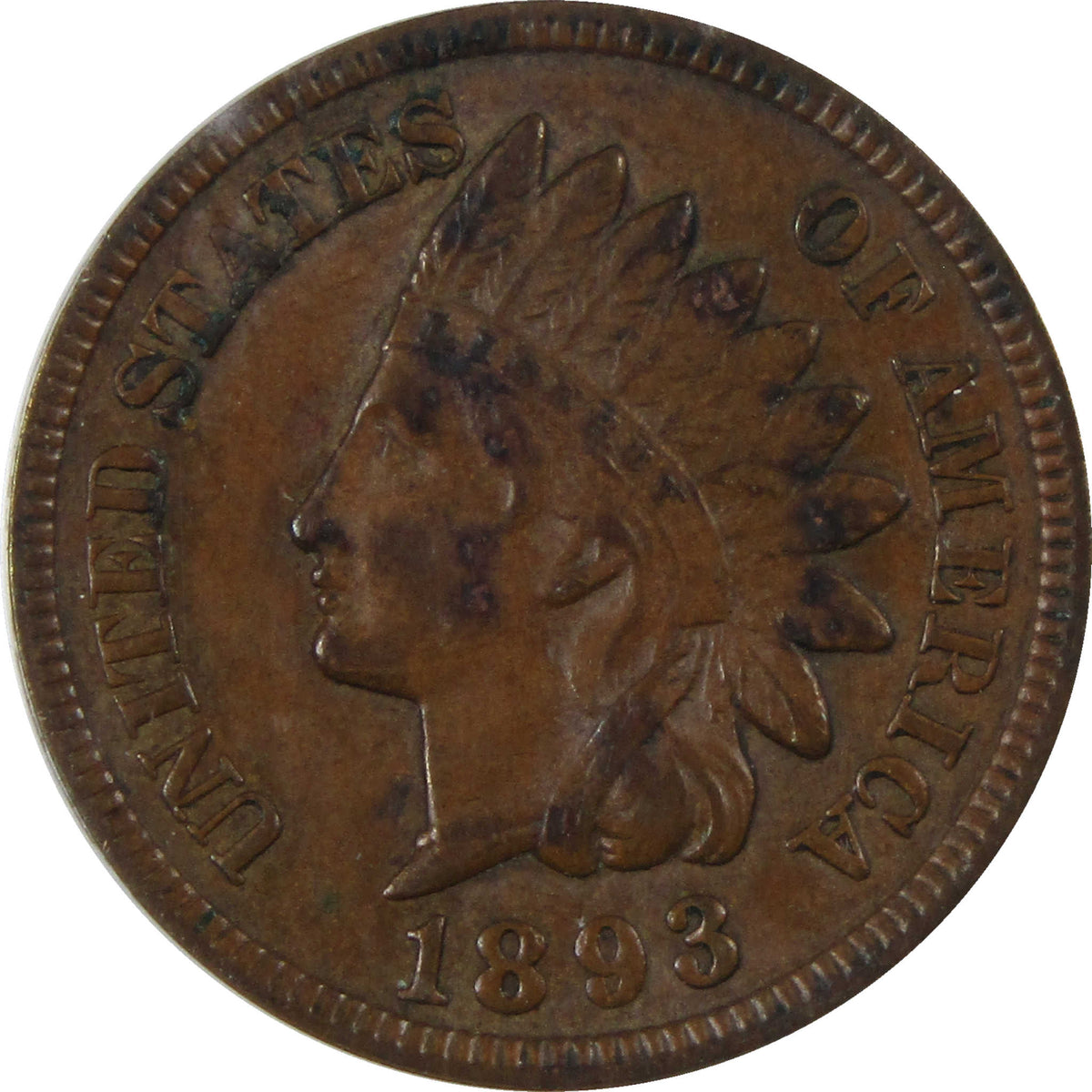 1893 Indian Head Cent AU 58 ICG Penny 1c Coin Collectible SKU:I29071