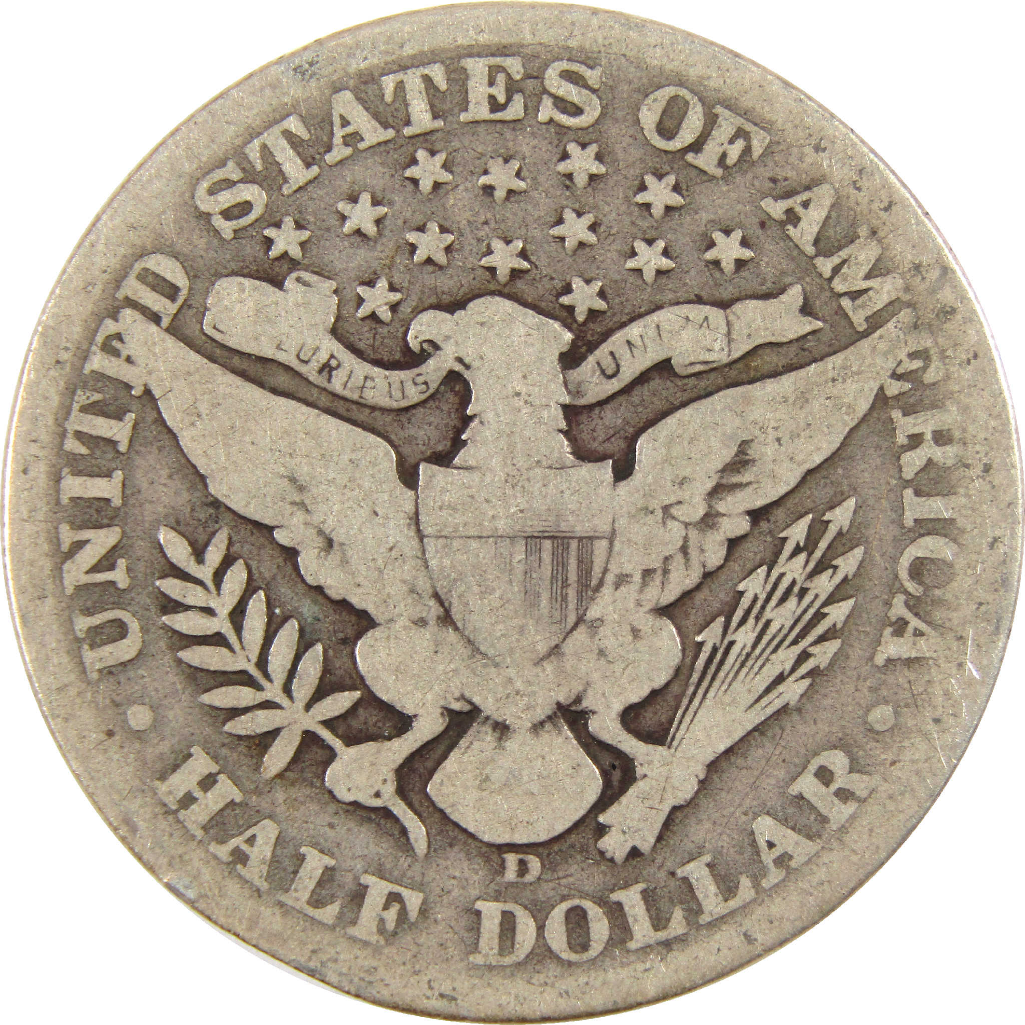 1907 D Barber Half Dollar G Good Silver 50c Coin SKU:I11530