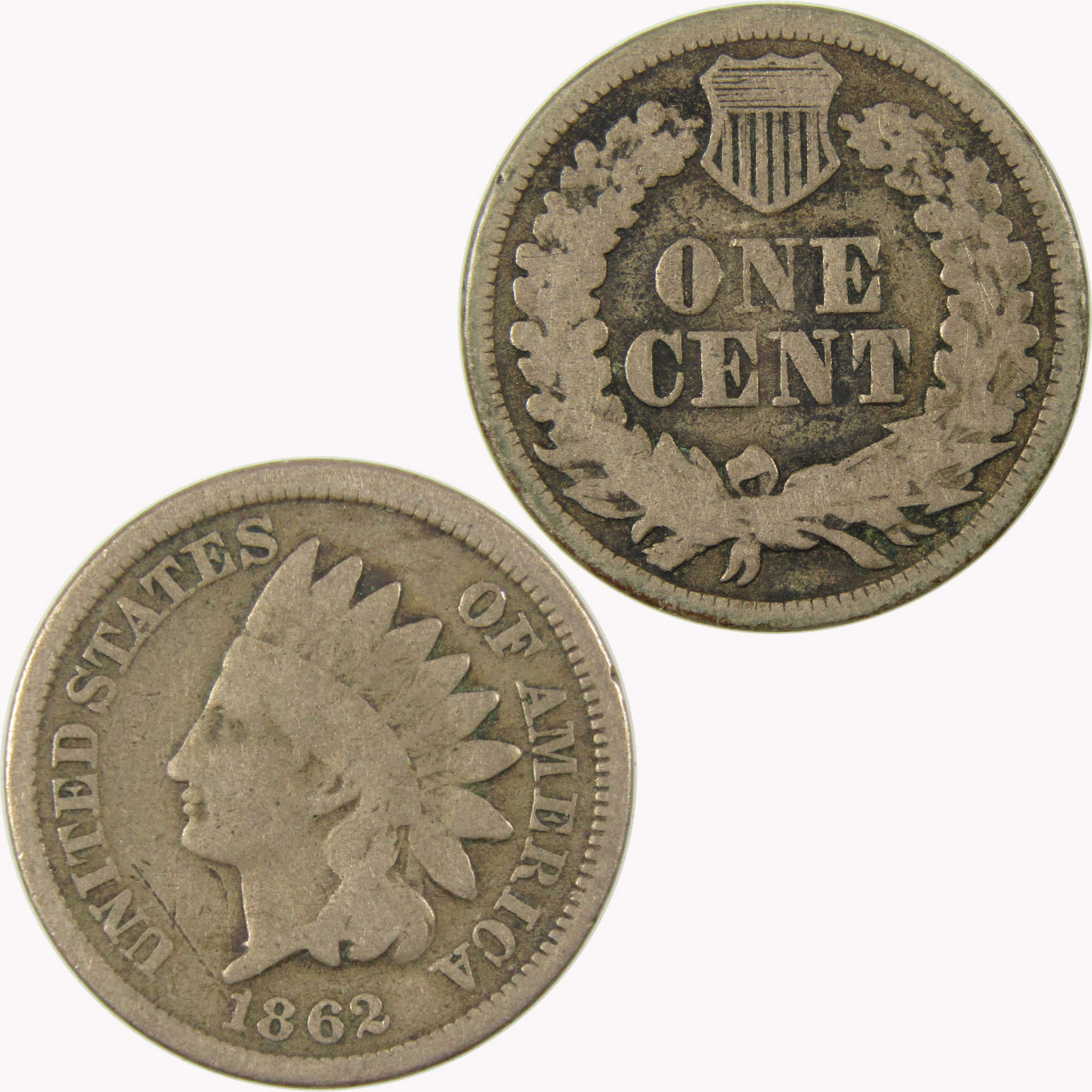 1862 Indian Head Cent G Good Penny 1c Coin SKU:CP1087