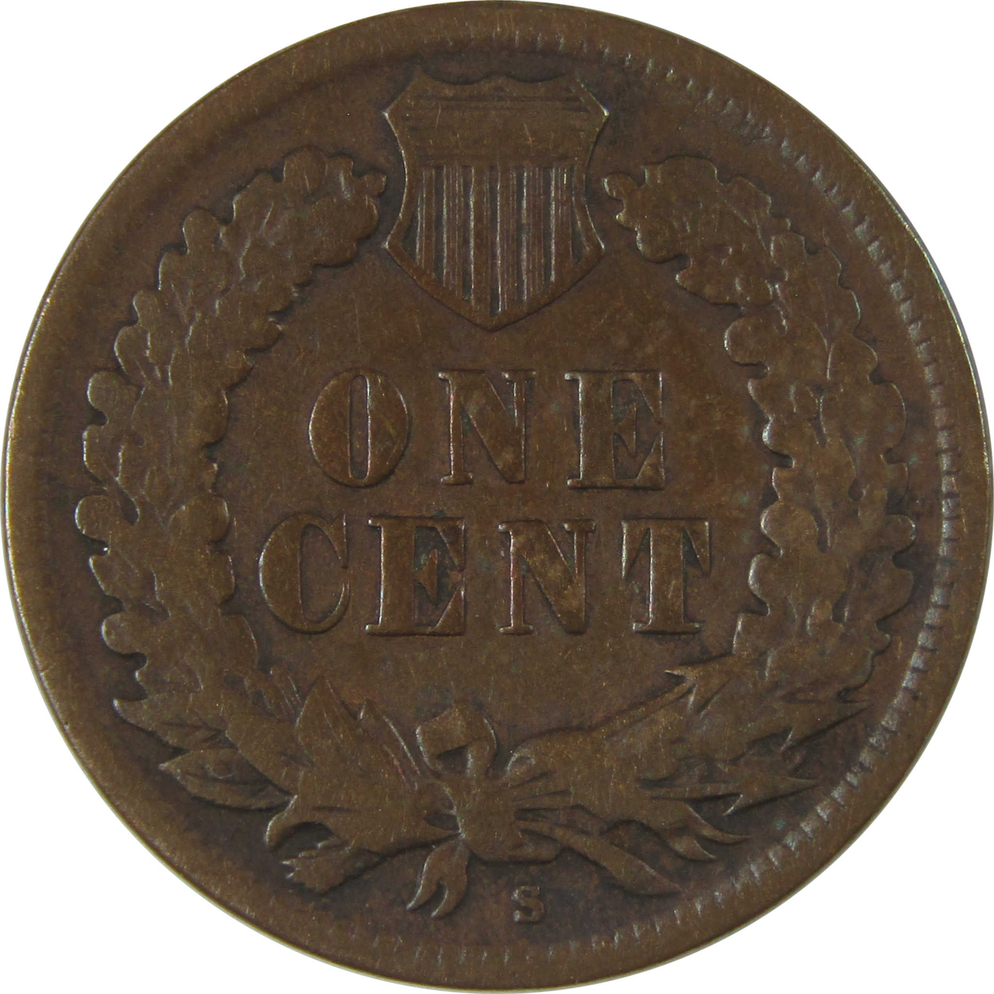 1908 S Indian Head Cent F Fine Details Penny 1c Coin SKU:I22743