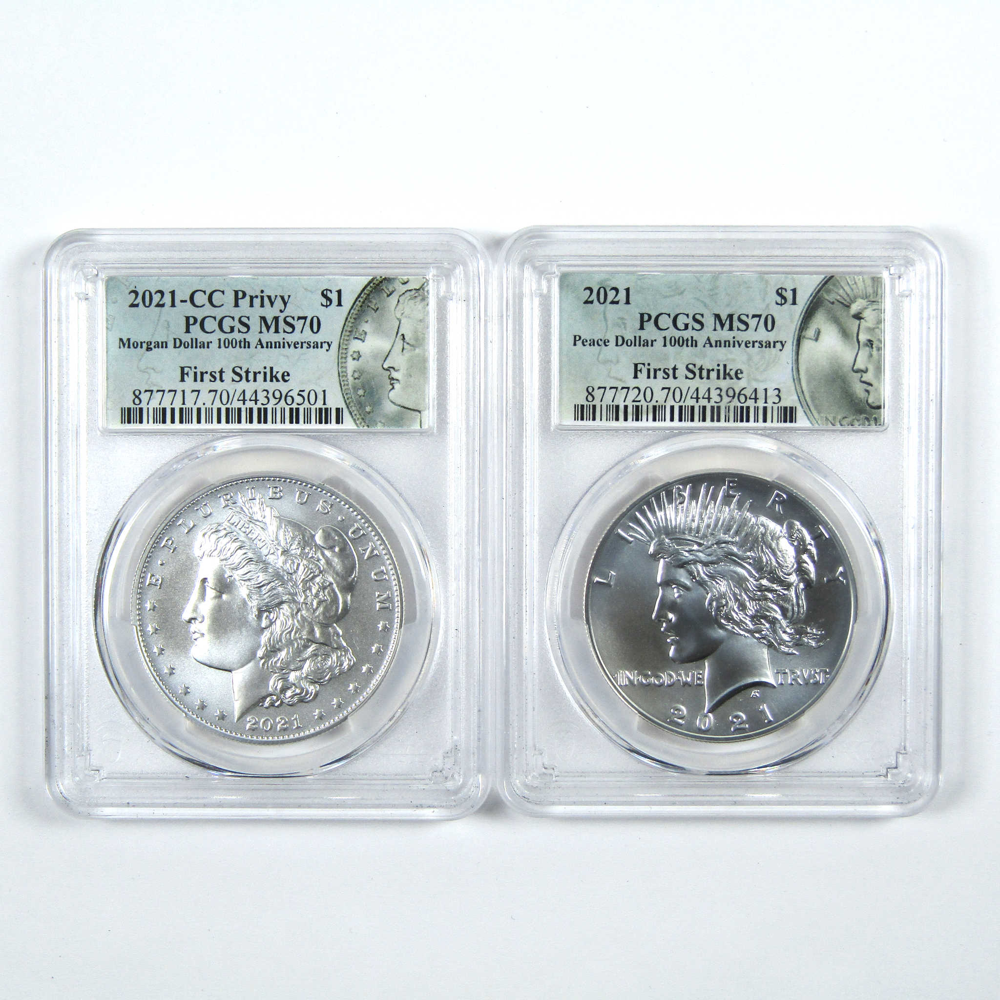 2021 Morgan & Peace Dollar Set MS 70 PCGS First Strike SKU:CPC7842 - Morgan coin - Morgan silver dollar - Morgan silver dollar for sale - Profile Coins &amp; Collectibles