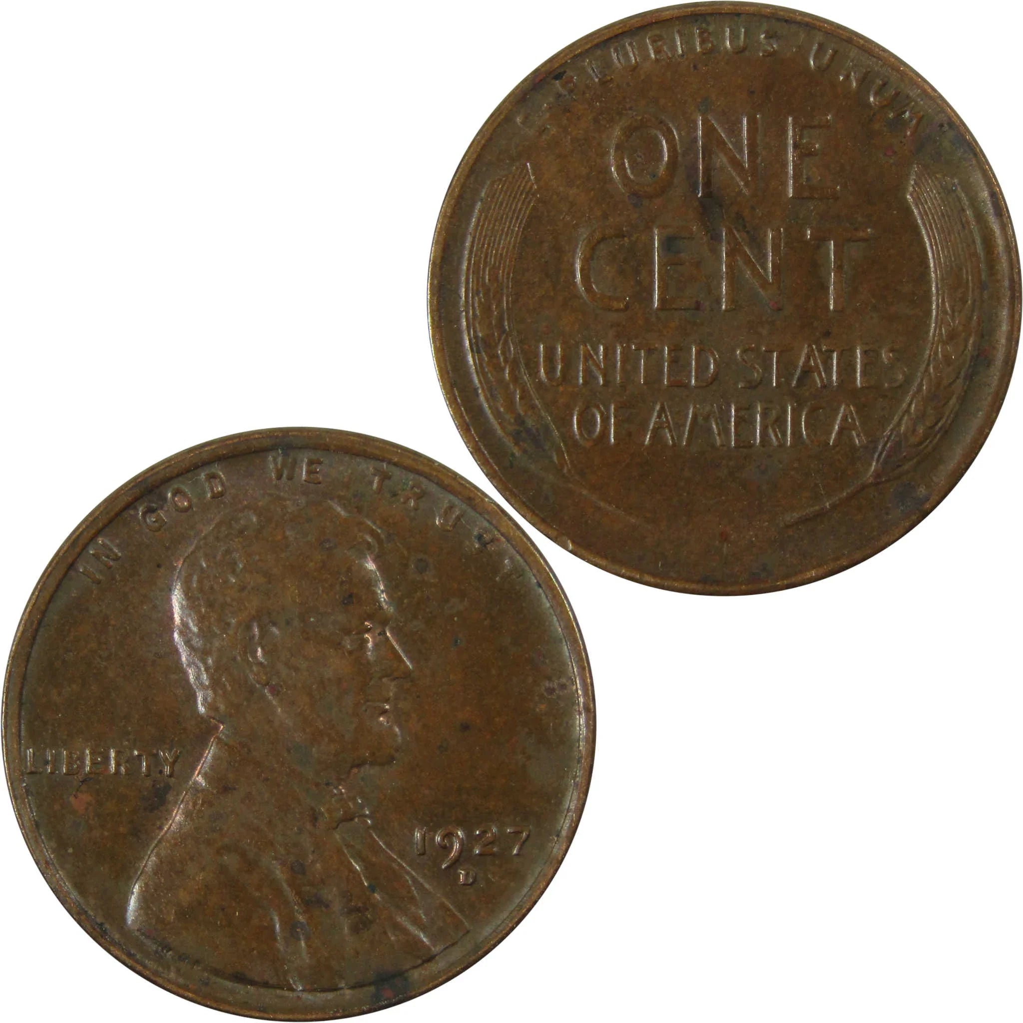 1927 D Lincoln Wheat Cent AU About Uncirculated Penny SKU:I26652