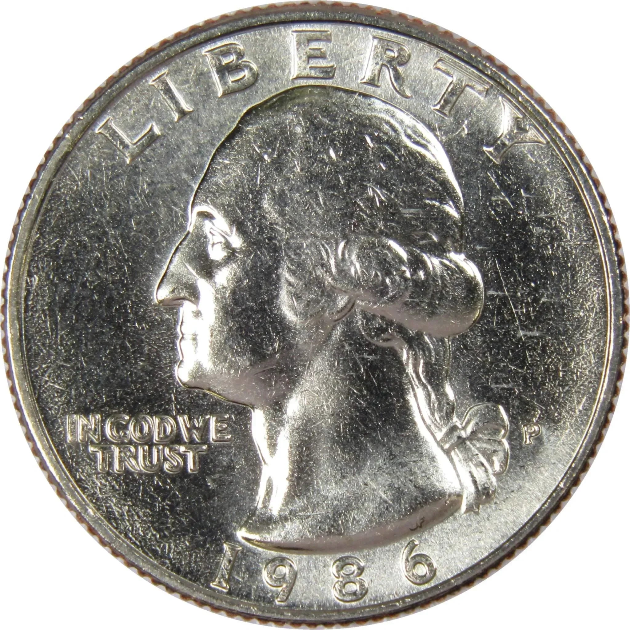 1986 P Washington Quarter Clad Uncirculated Mint State 25c Coin