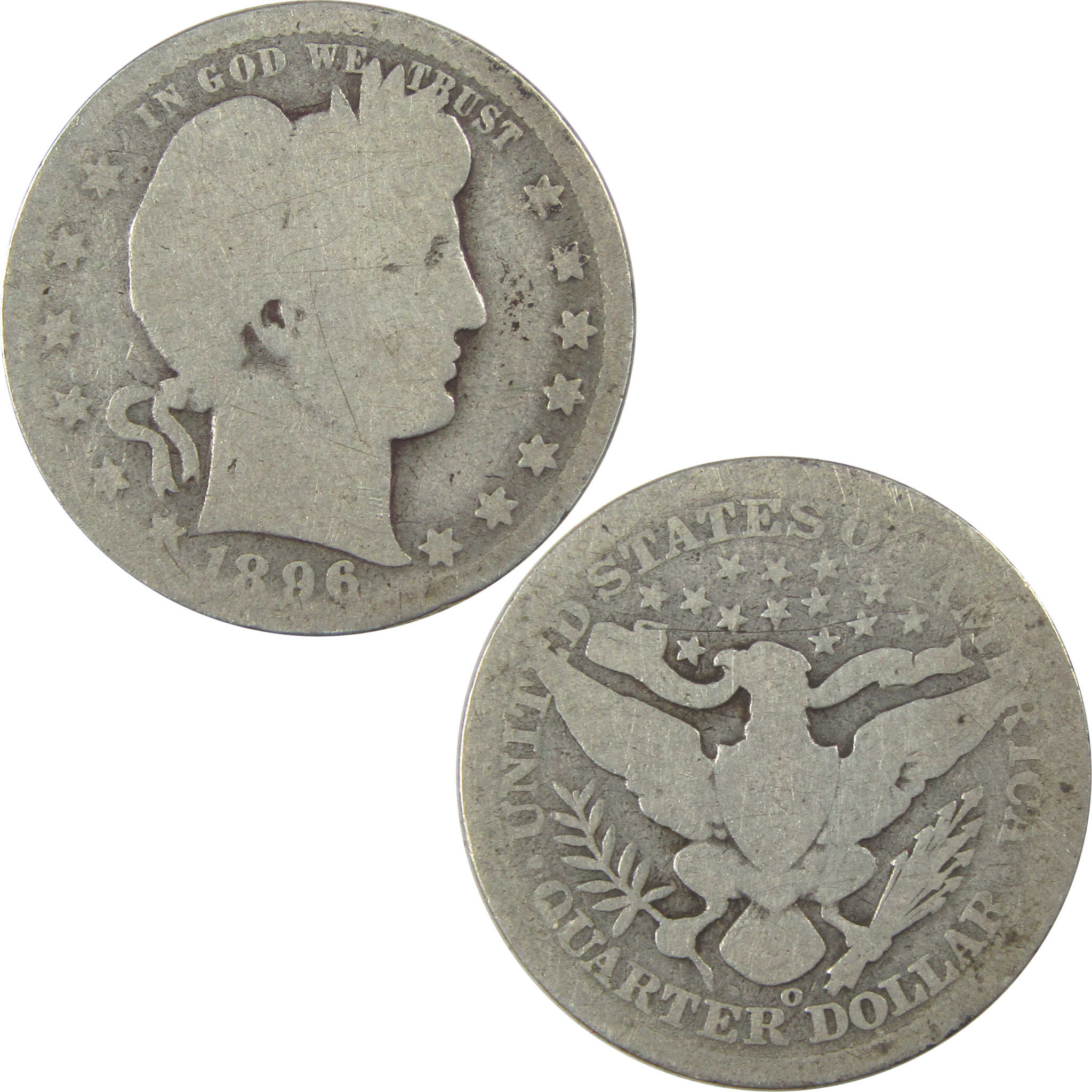 1896 O Barber Quarter AG About Good Silver 25c Coin SKU:I21887