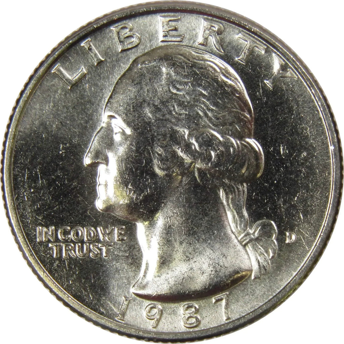 1987 D Washington Quarter Clad Uncirculated Mint State 25c Coin