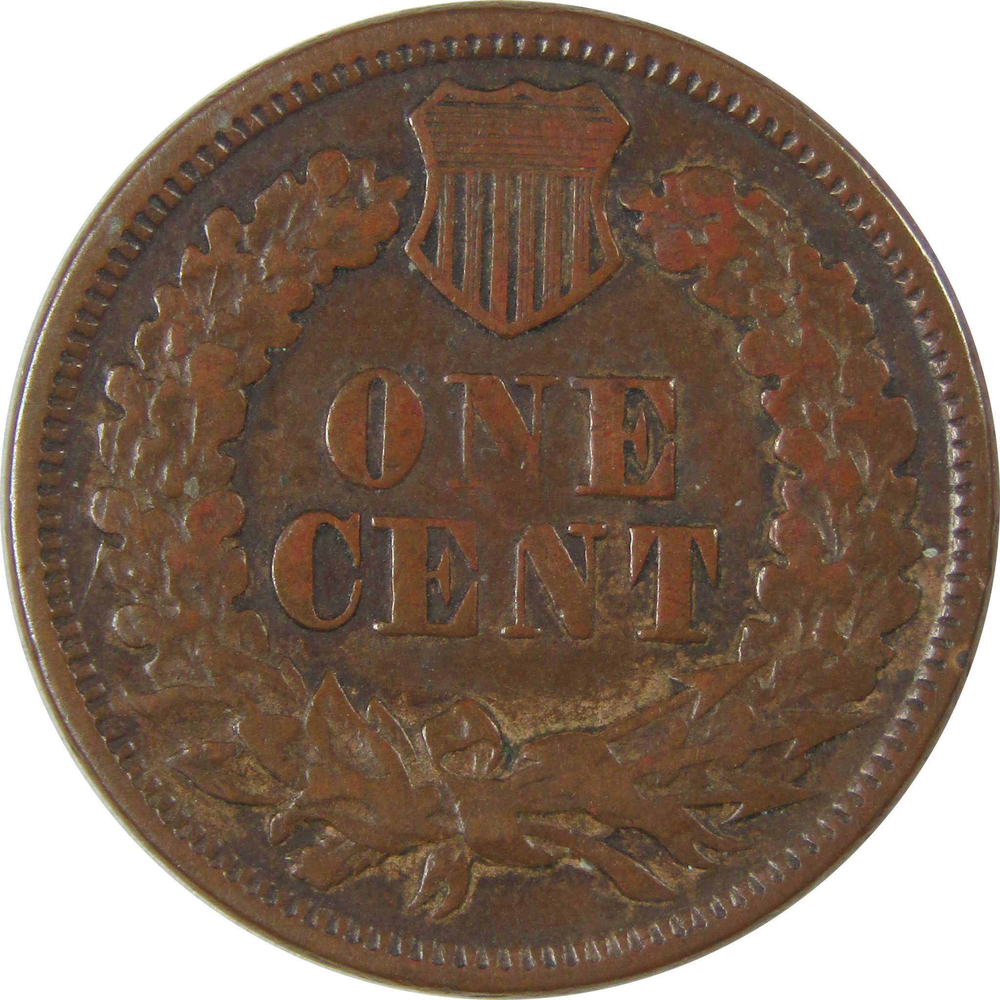 1869 Indian Head Cent F Fine Penny 1c Coin Collectible SKU:I24205