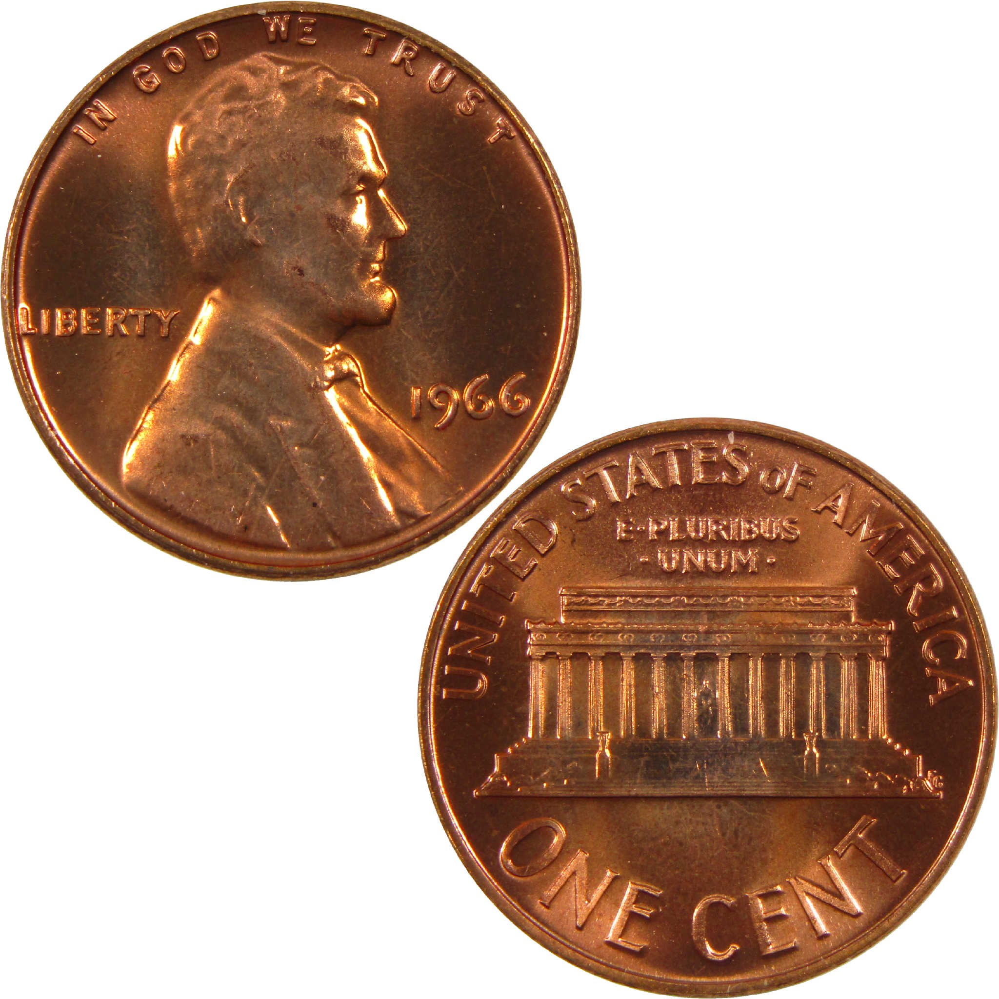1966 SMS Lincoln Memorial Cent BU Uncirculated Penny 1c Coin
