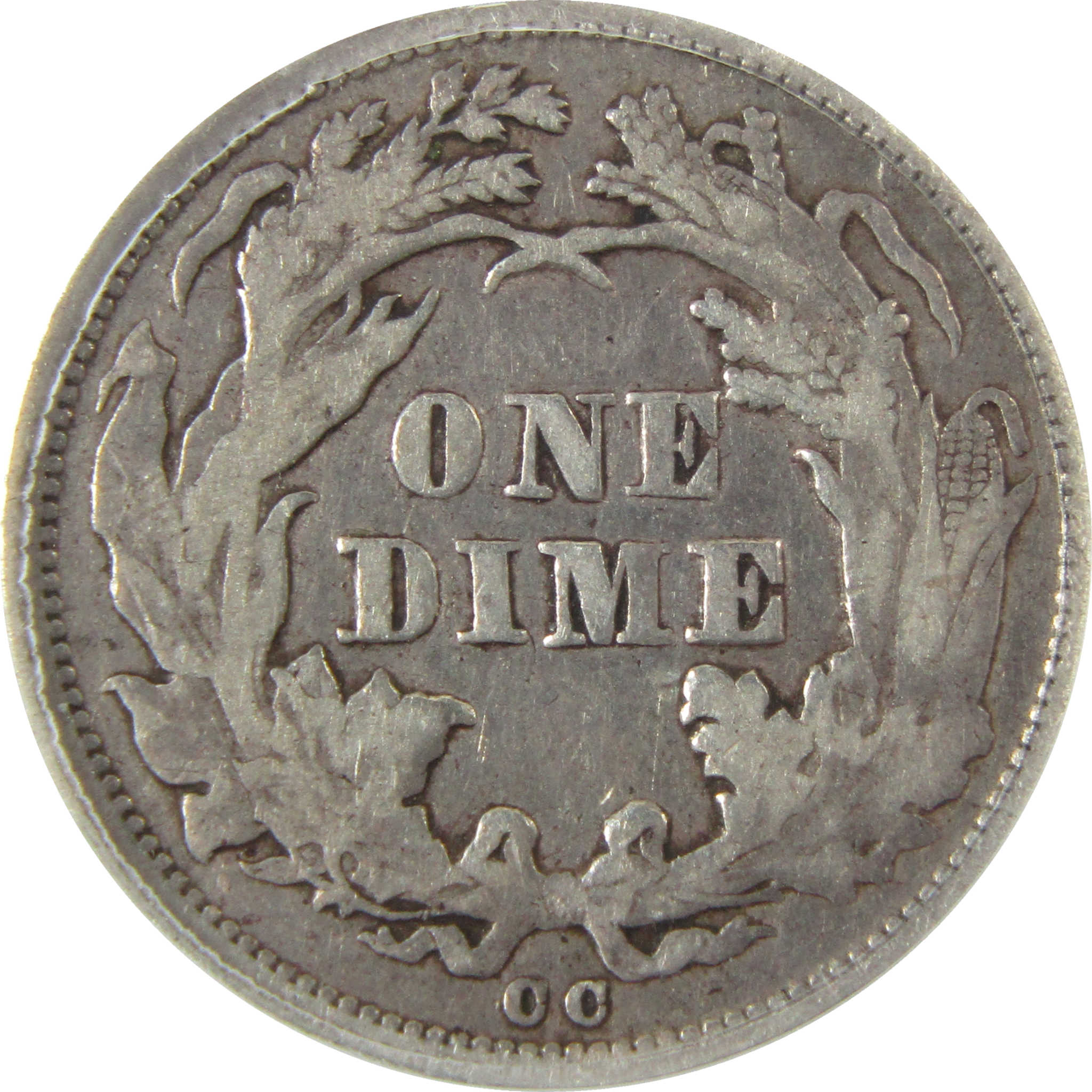 1876 CC Seated Liberty Silver Dime VF 30 ANACS 10c Coin SKU:I28477