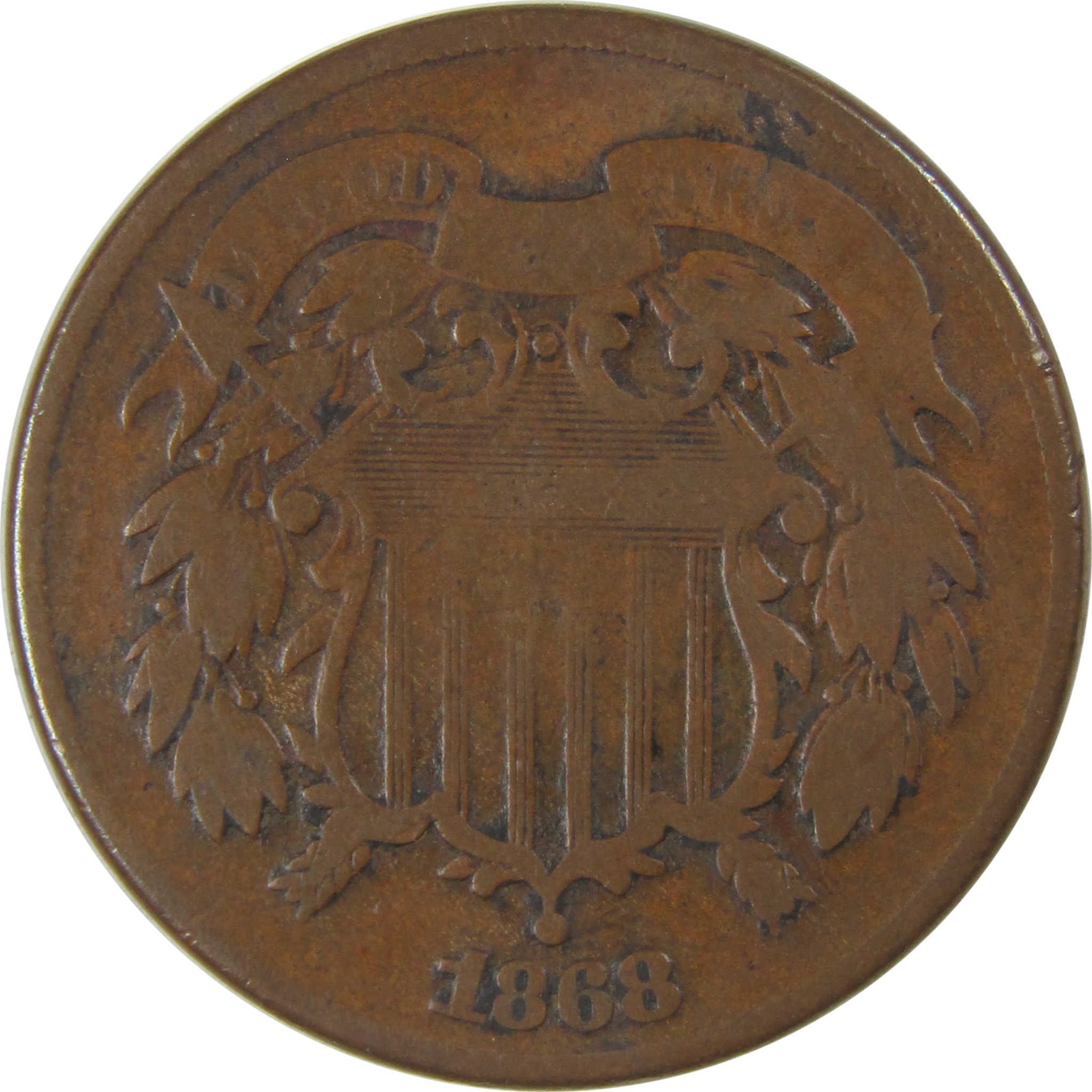 1868 Two Cent Piece G Good 2c Coin SKU:CP31