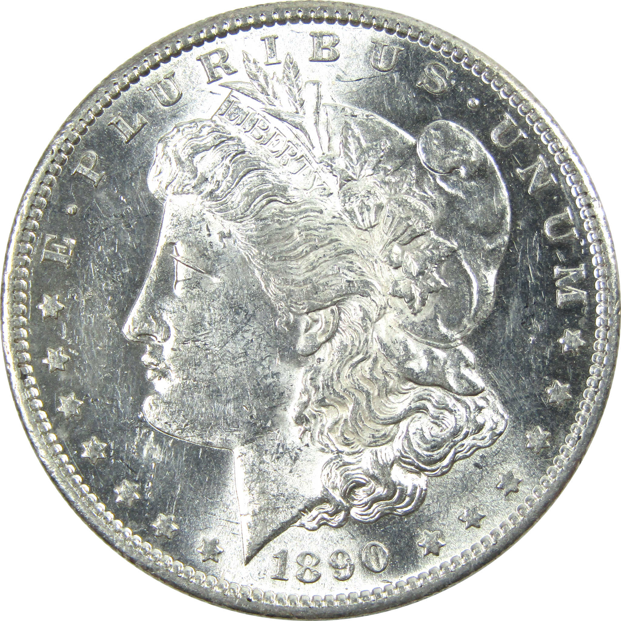 1890 S Morgan Dollar AU About Uncirculated Silver $1 Coin SKU:I13747 - Morgan coin - Morgan silver dollar - Morgan silver dollar for sale - Profile Coins &amp; Collectibles