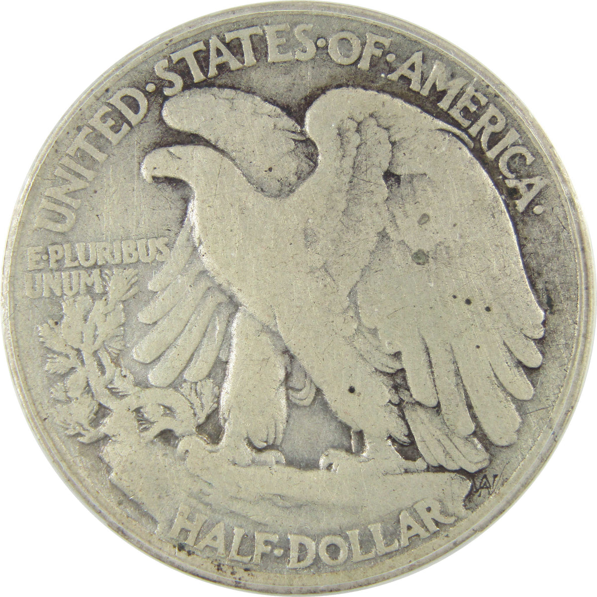 1916 D Liberty Walking Silver 50c VG 8 Details ANACS SKU:I28576