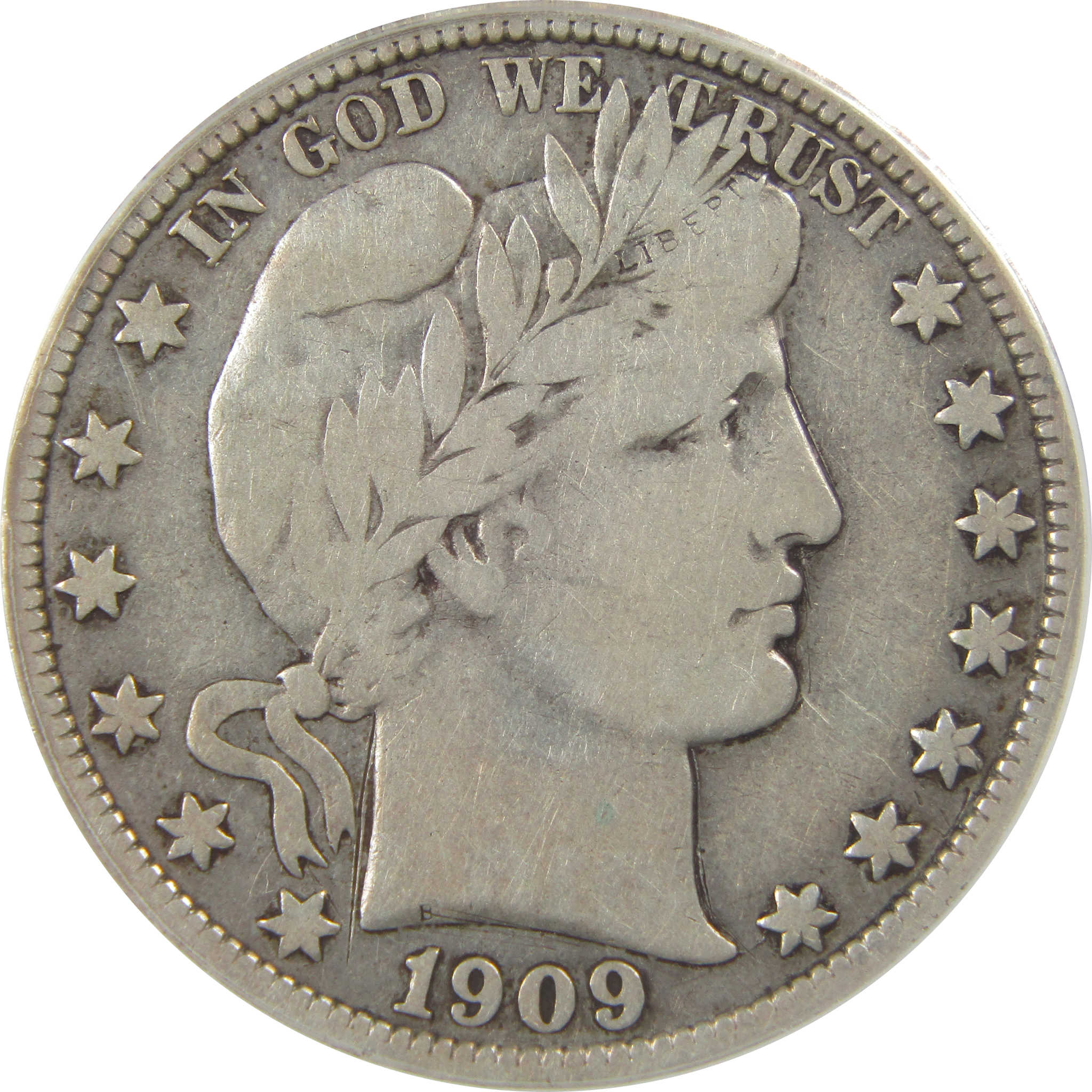 1909 Barber Half Dollar F 15 Details ANACS Silver 50c Coin SKU:I22340