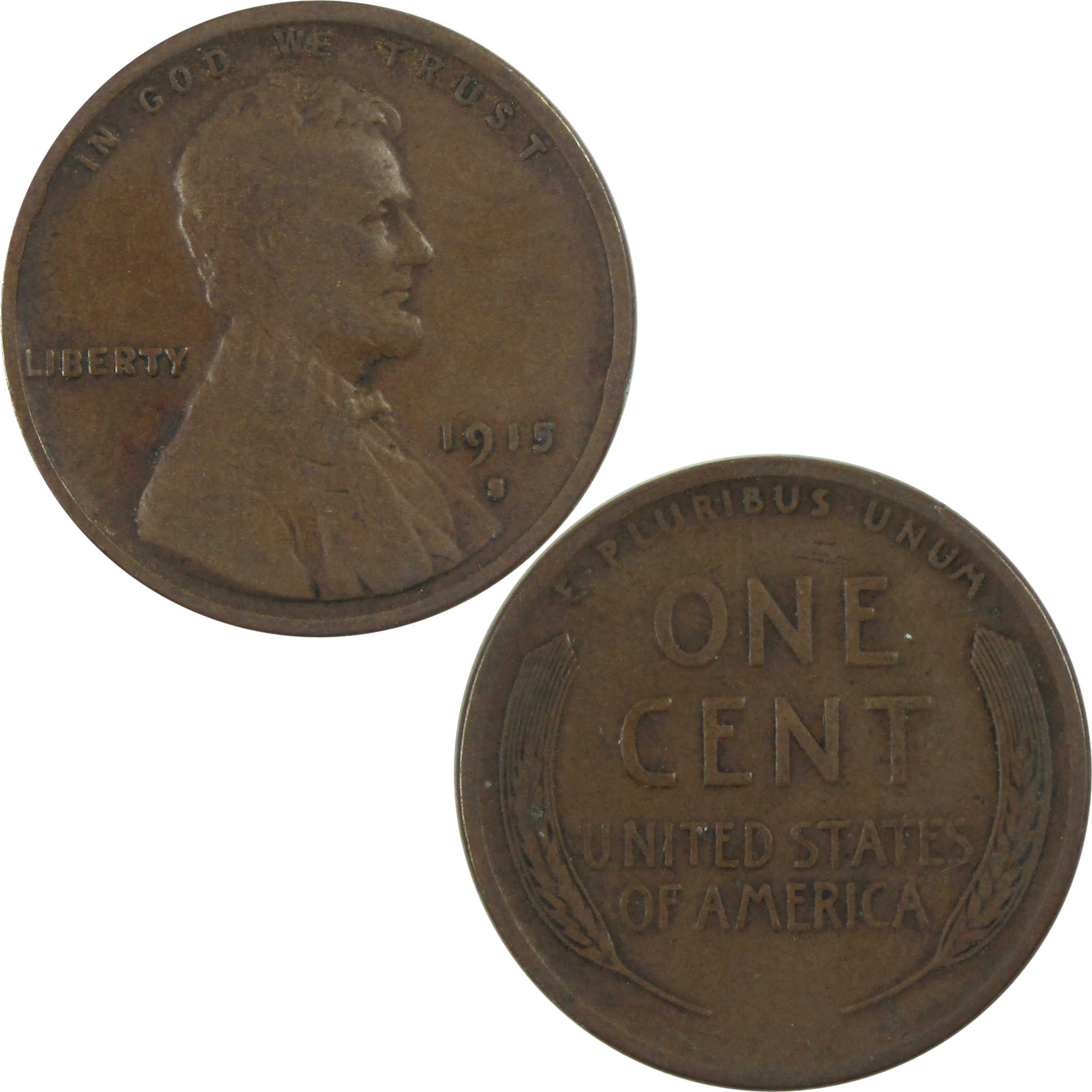 1915 S Lincoln Wheat Cent VF Very Fine Penny 1c Coin SKU:I16572