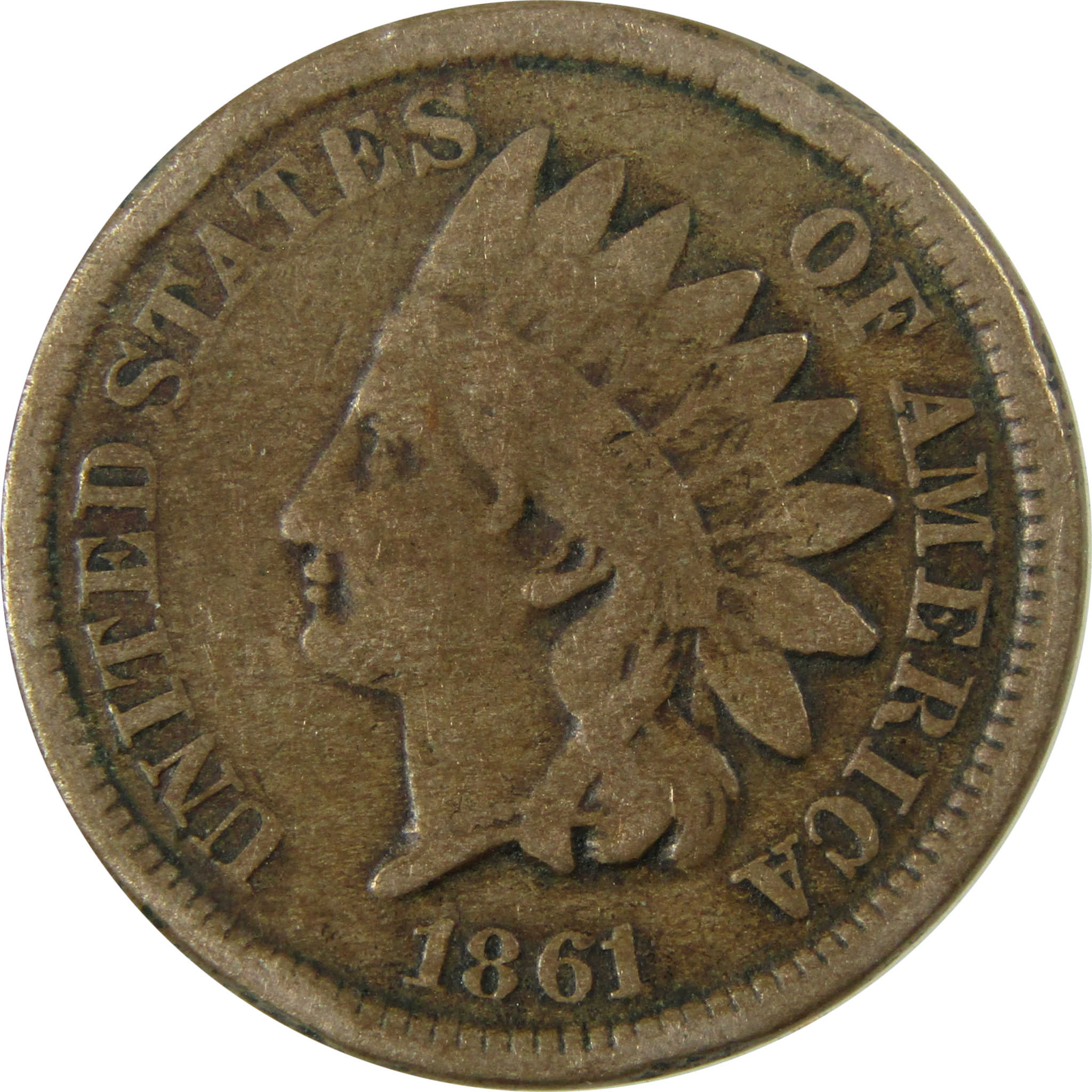 1861 Indian Head Cent VG Very Good Penny 1c Coin SKU:CP1169