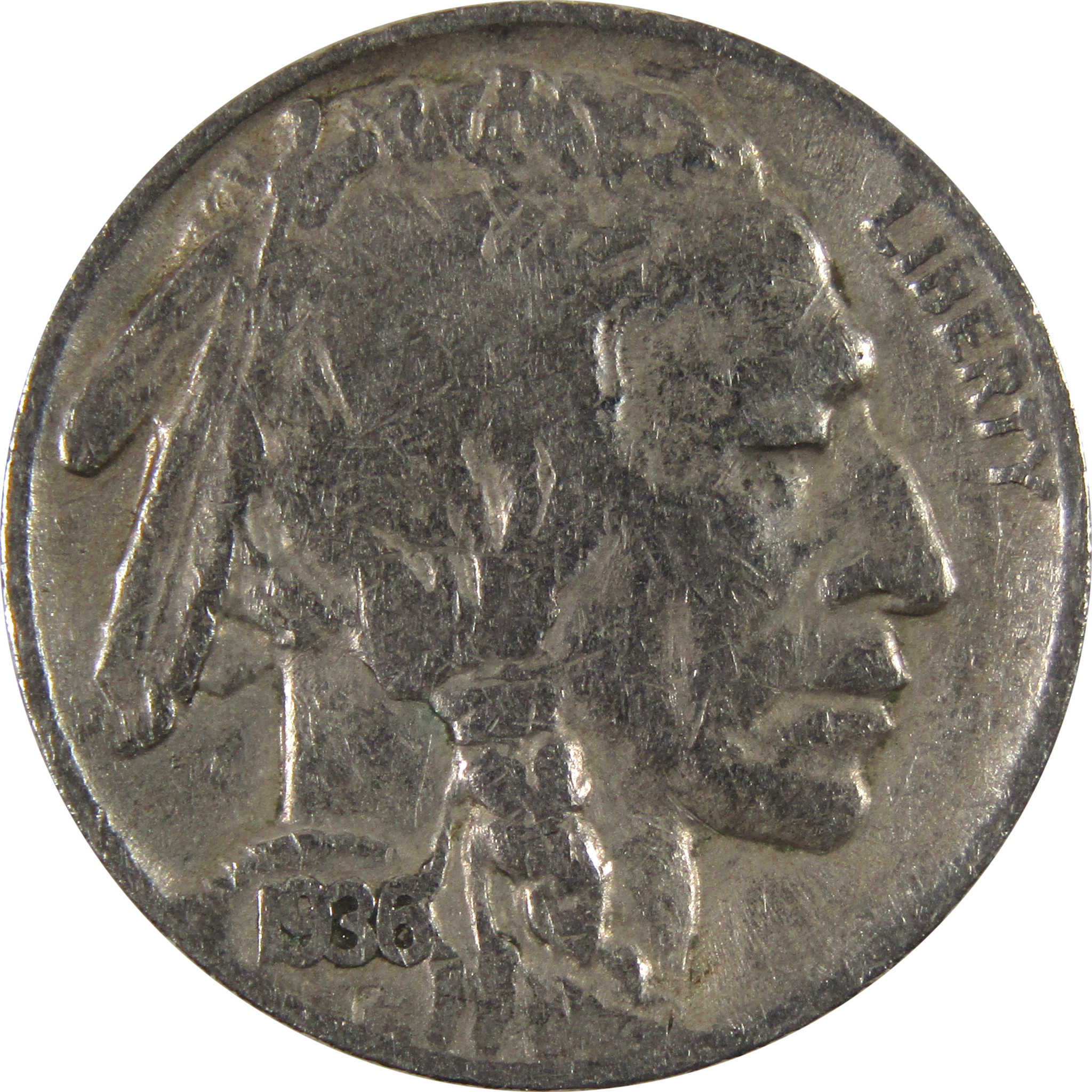 1936 S Indian Head Buffalo Nickel F Fine Details 5c Coin SKU:I6213